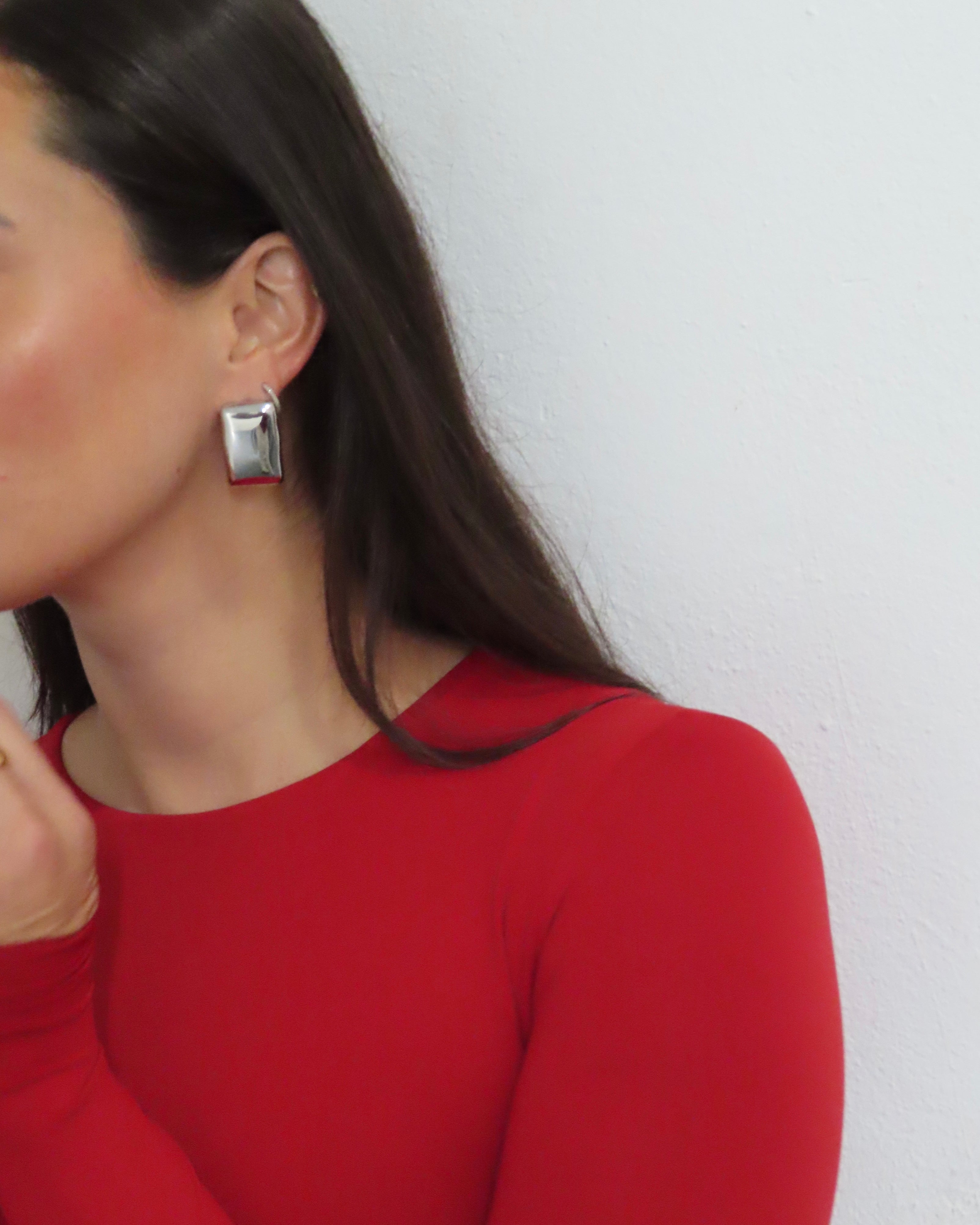 Slab Earrings - Silver