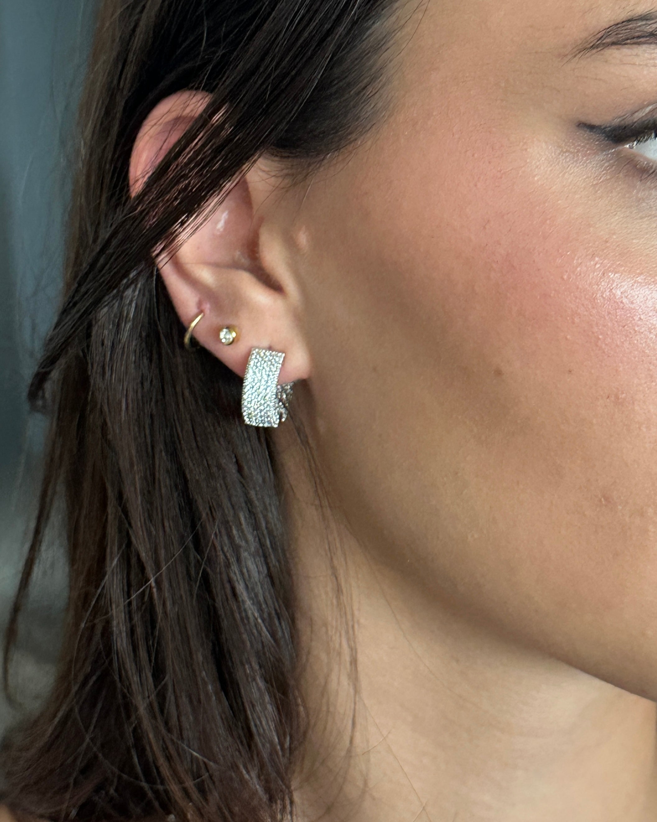 Kaia Pavé Hoops - Silver