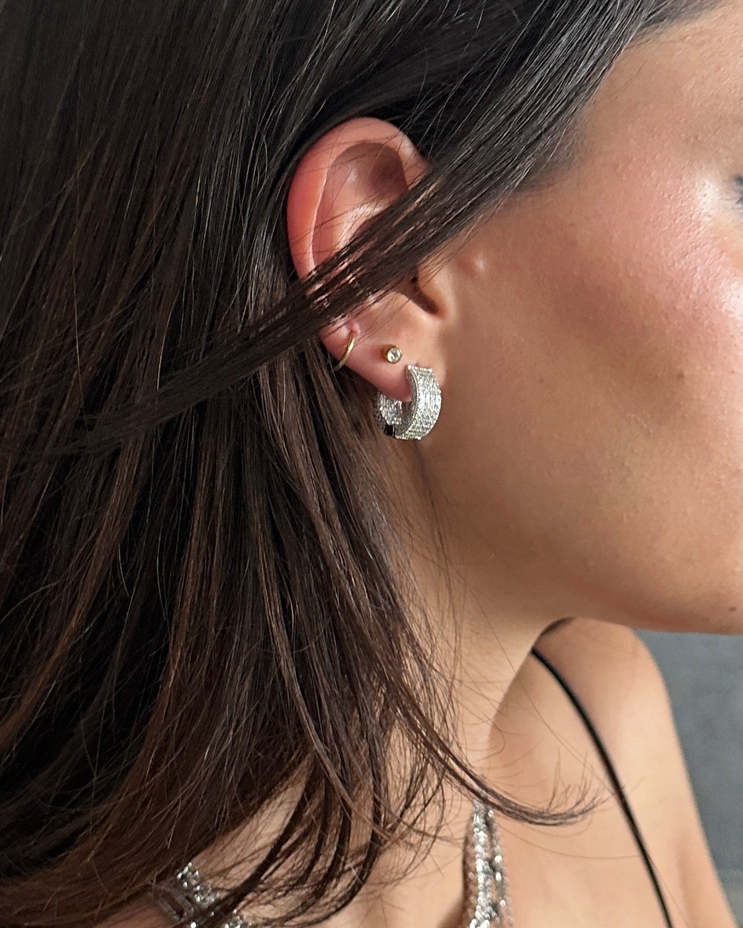 Kaia Pavé Hoops - Silver