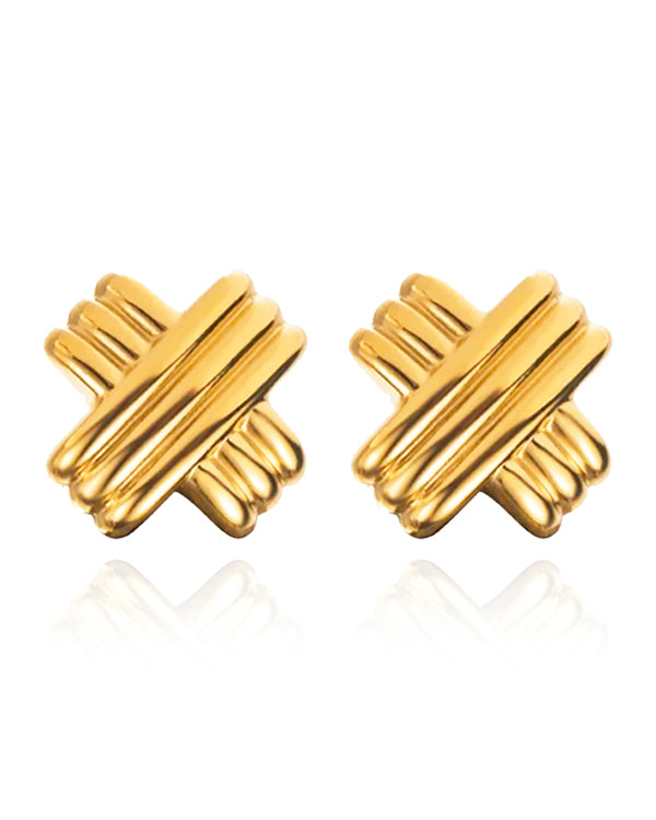 Mini Hex Earrings - Gold