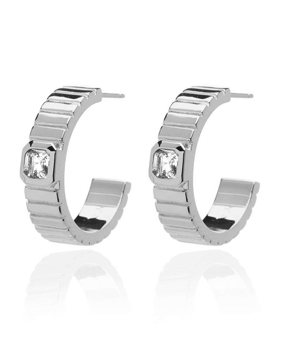 Marion CZ Hoops - Silver