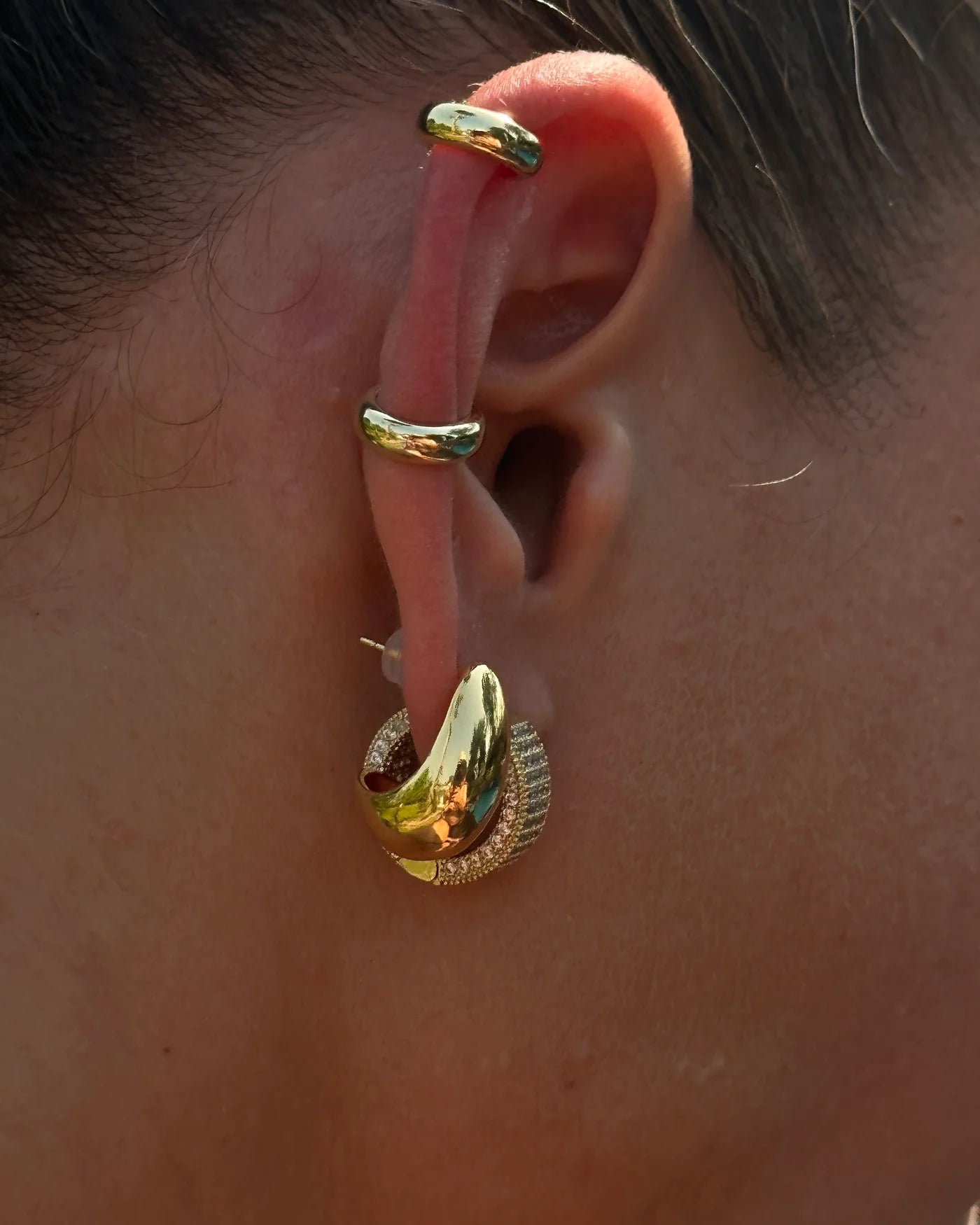 Kaia Pavé Hoops - Gold