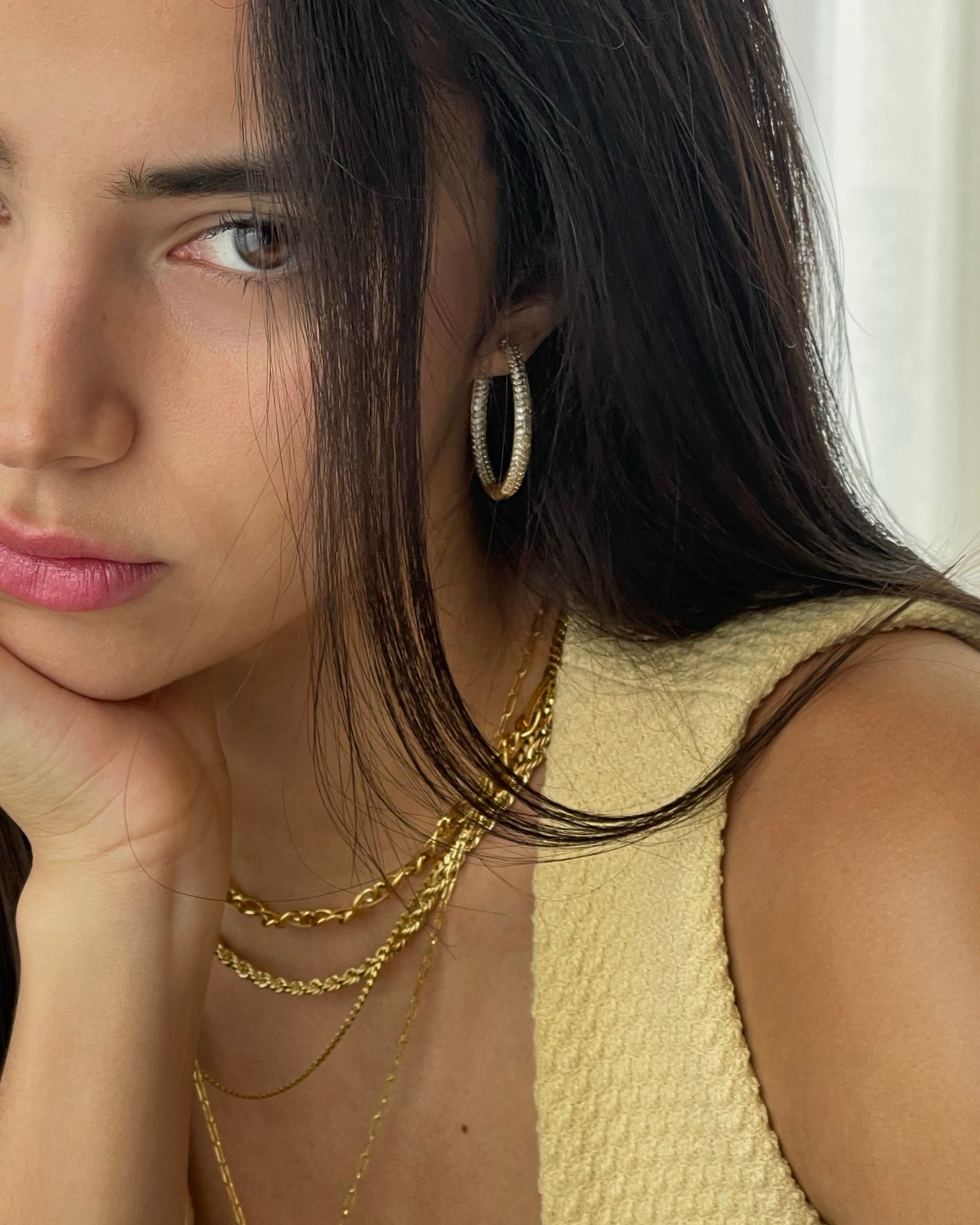 Lotus Pavé Hoops