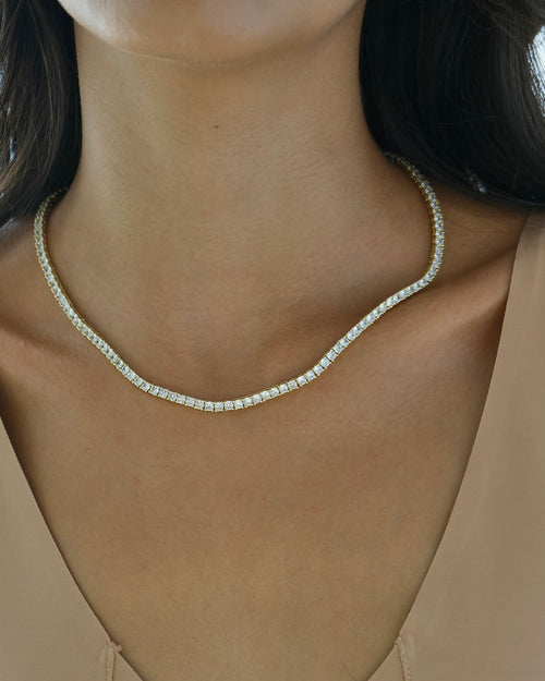 Classic Tennis Necklace 3mm - Gold