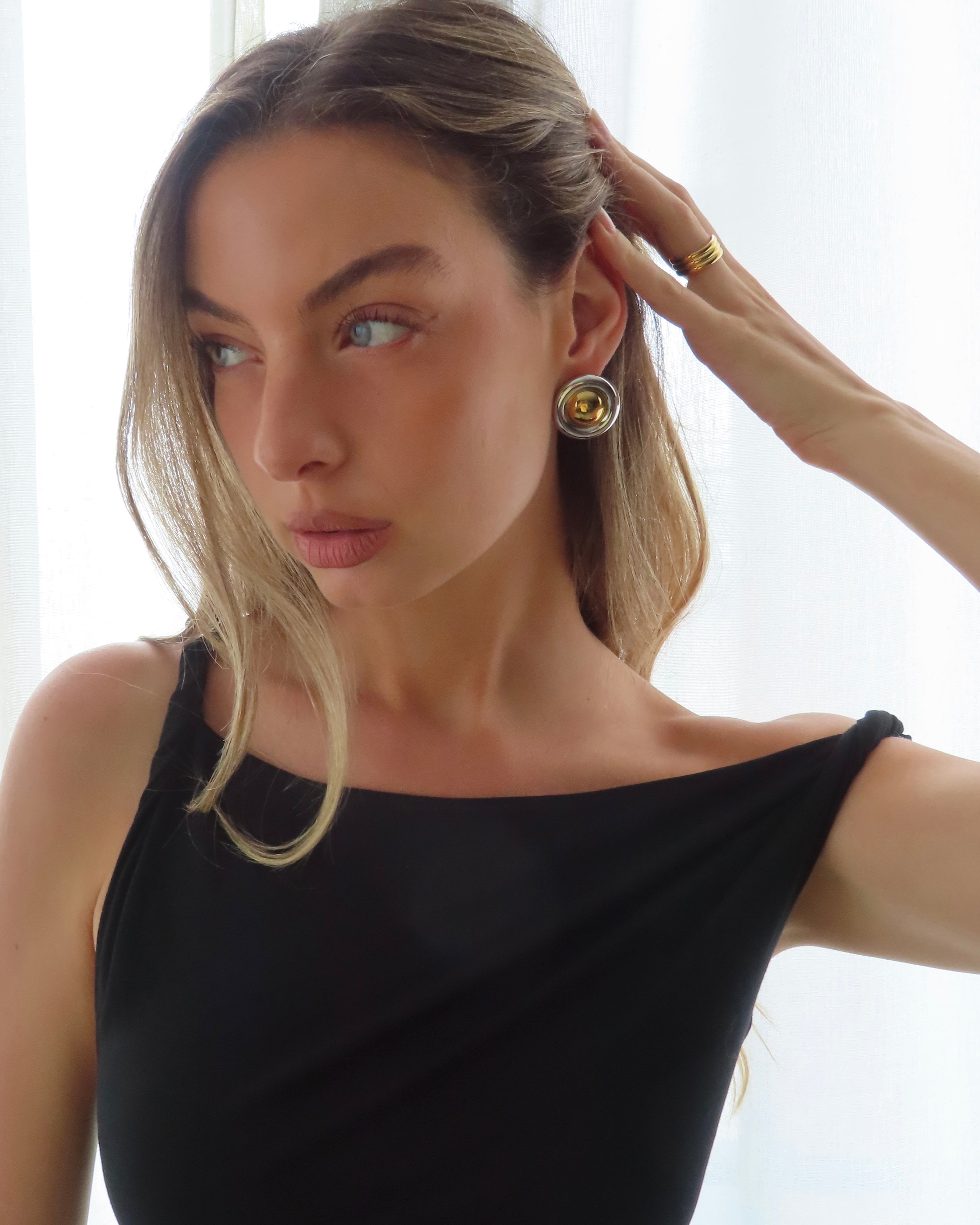 Donut Earrings - Two Tone