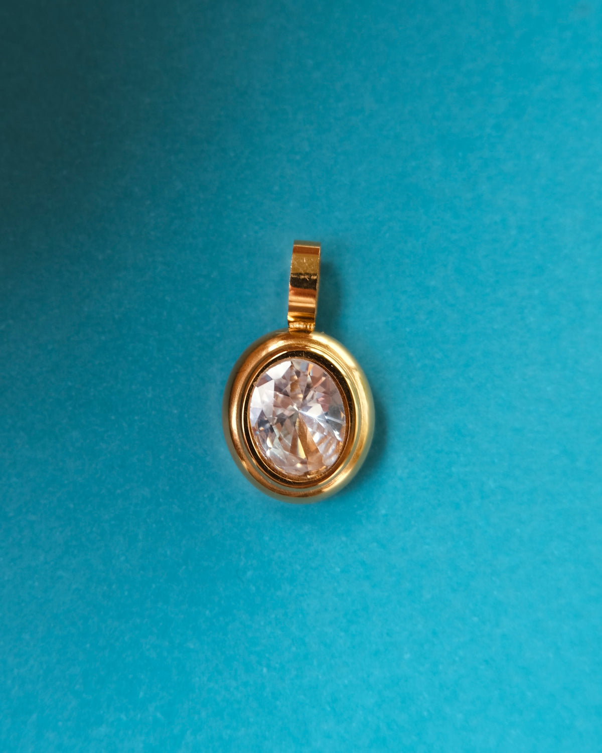 Bezel Oval CZ Charm