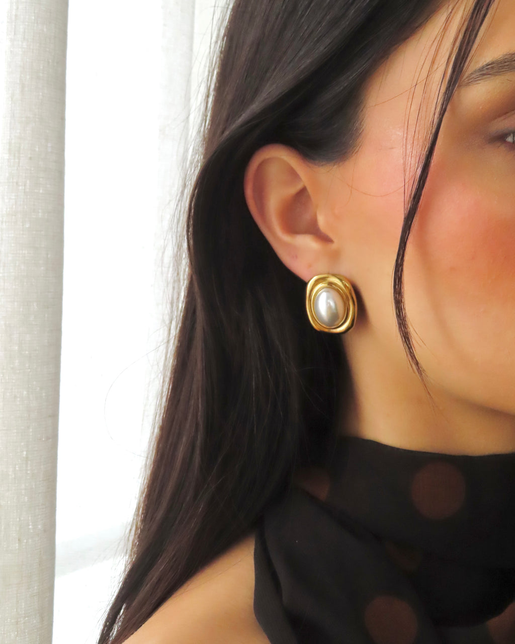 Noor Pearl Earrings - Gold