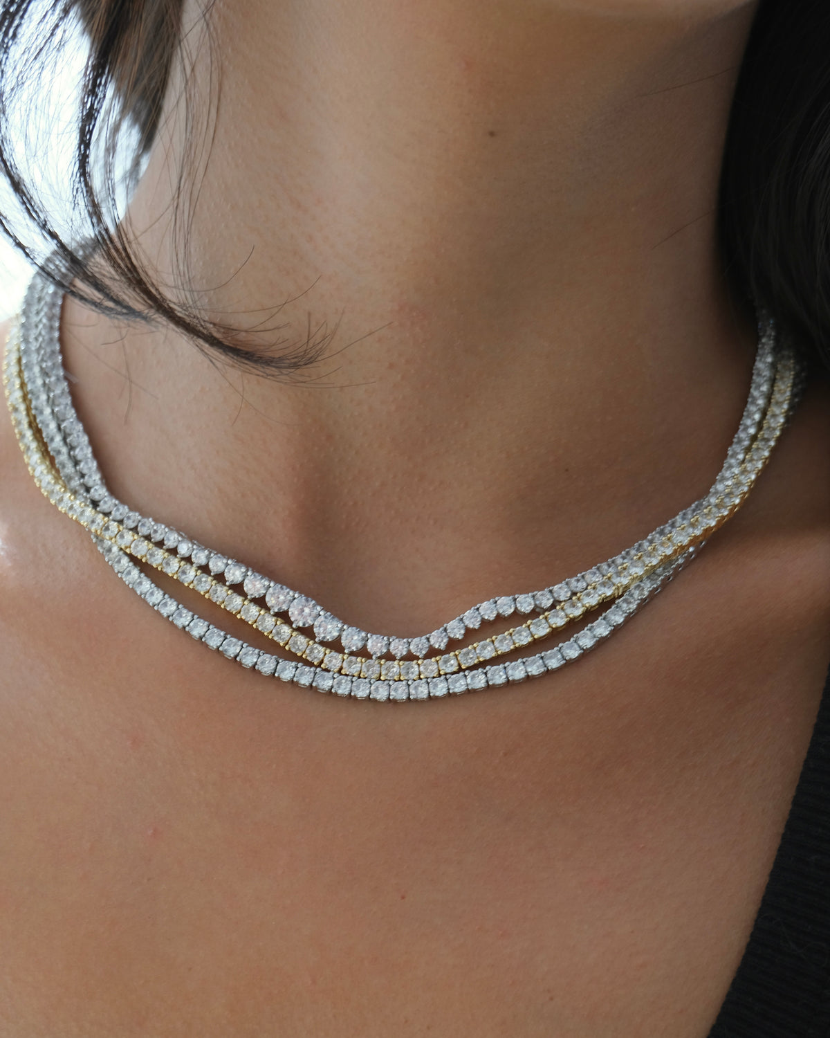 Classic Tennis Necklace 3mm - Gold