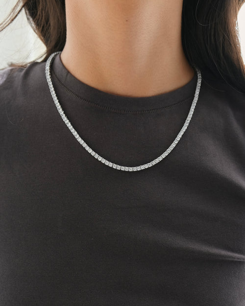Classic Tennis Necklace 3mm - Silver