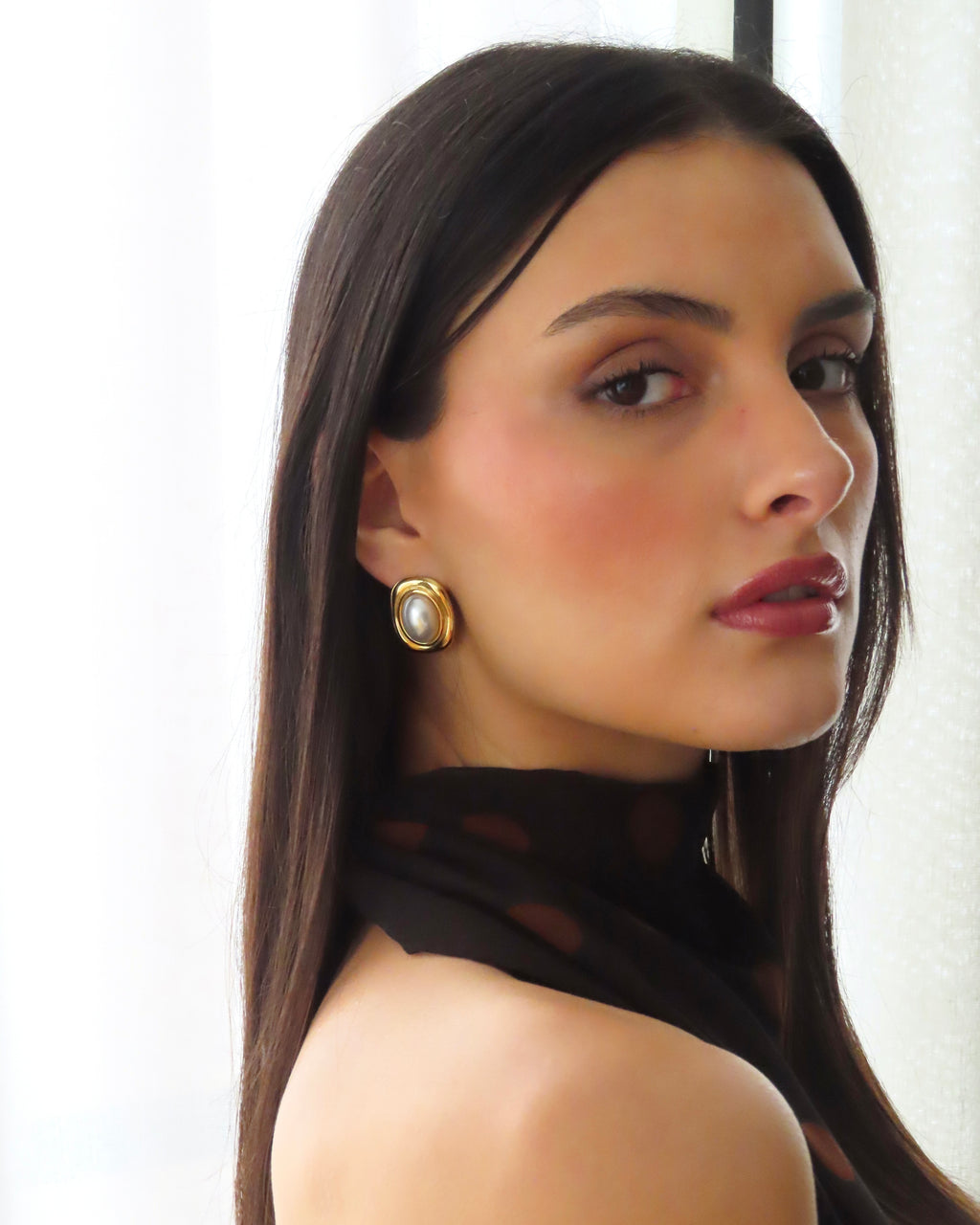 Noor Pearl Earrings - Gold