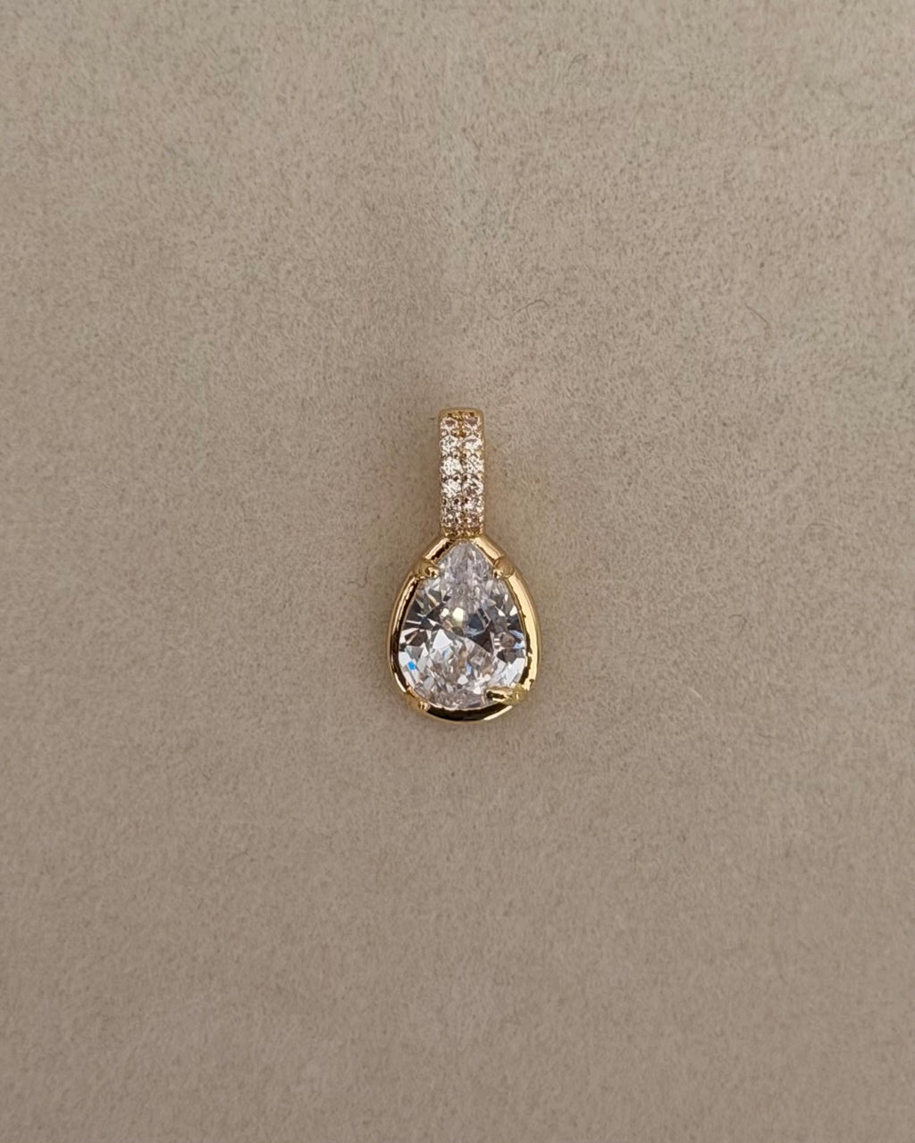 Pear CZ Charm