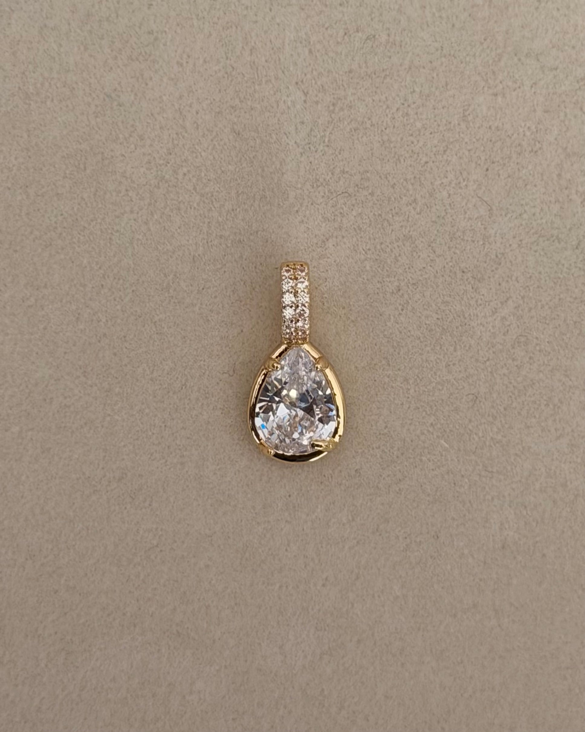 Pear CZ Charm