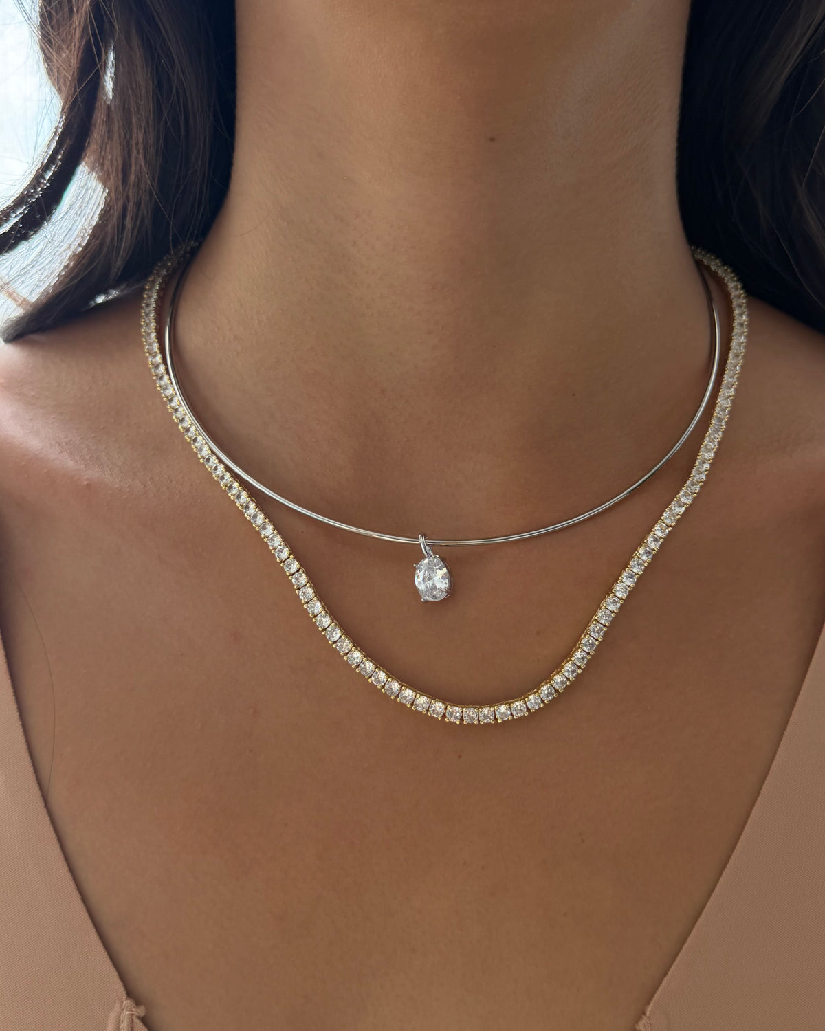 Classic Tennis Necklace 3mm - Gold