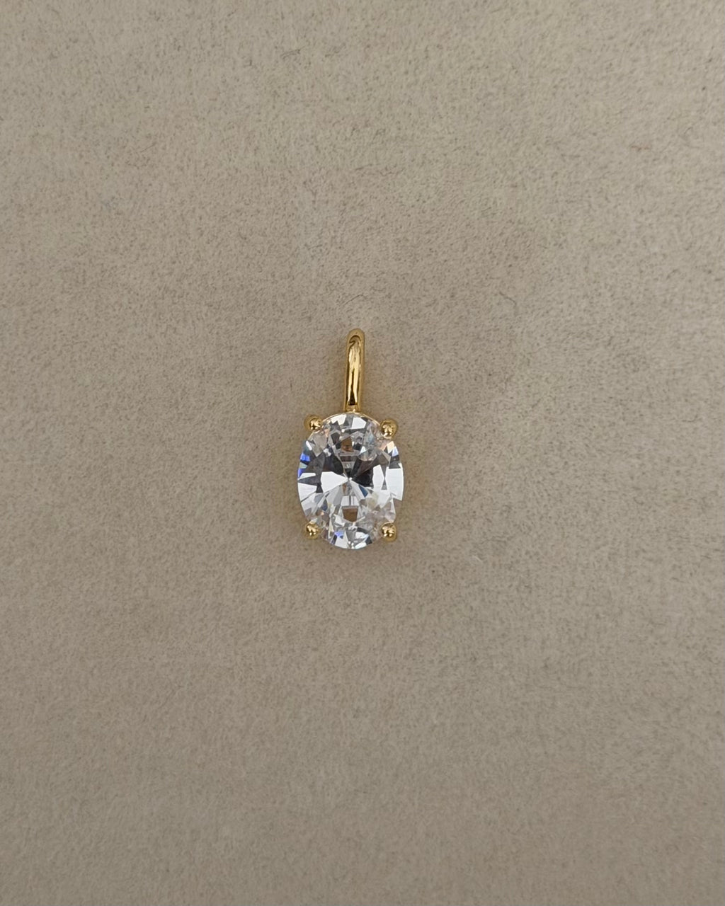 Oval CZ Charm