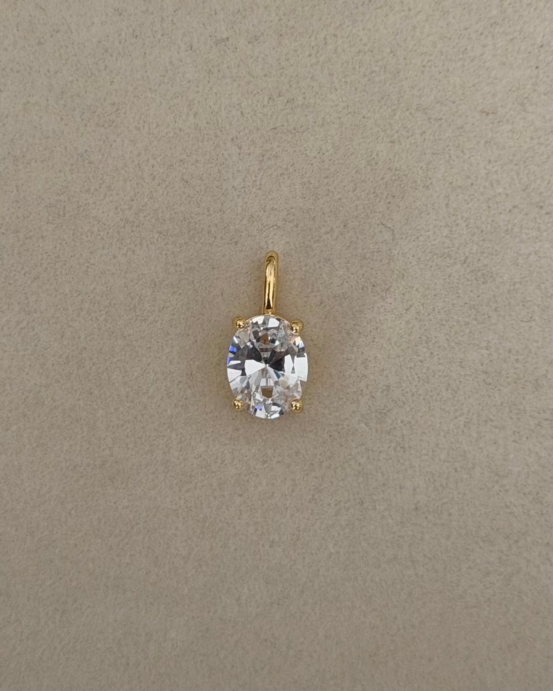 Oval CZ Charm