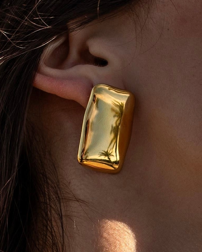 Slab Earrings - Gold