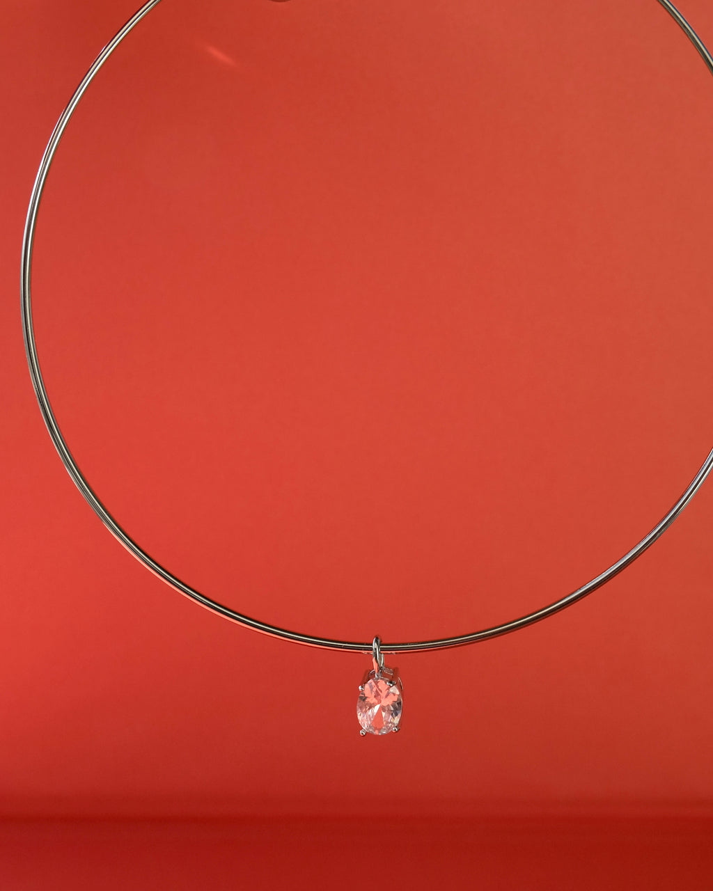 Carlyle Necklace - Oval CZ Silver