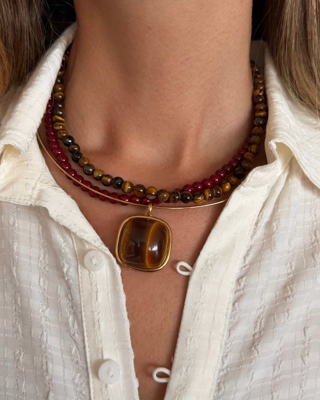 Carlyle Necklace - Tiger Eye