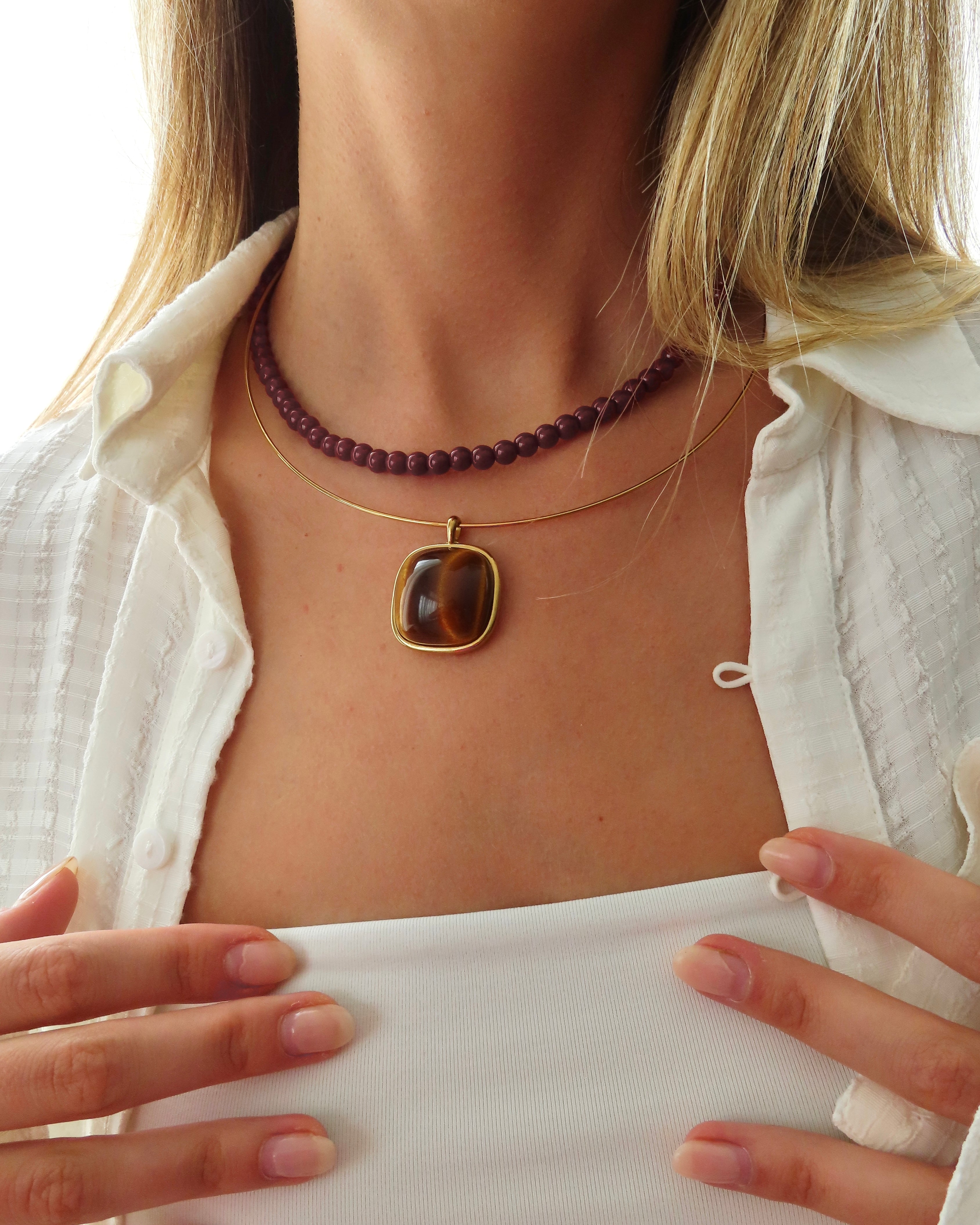 Carlyle Necklace - Tiger Eye