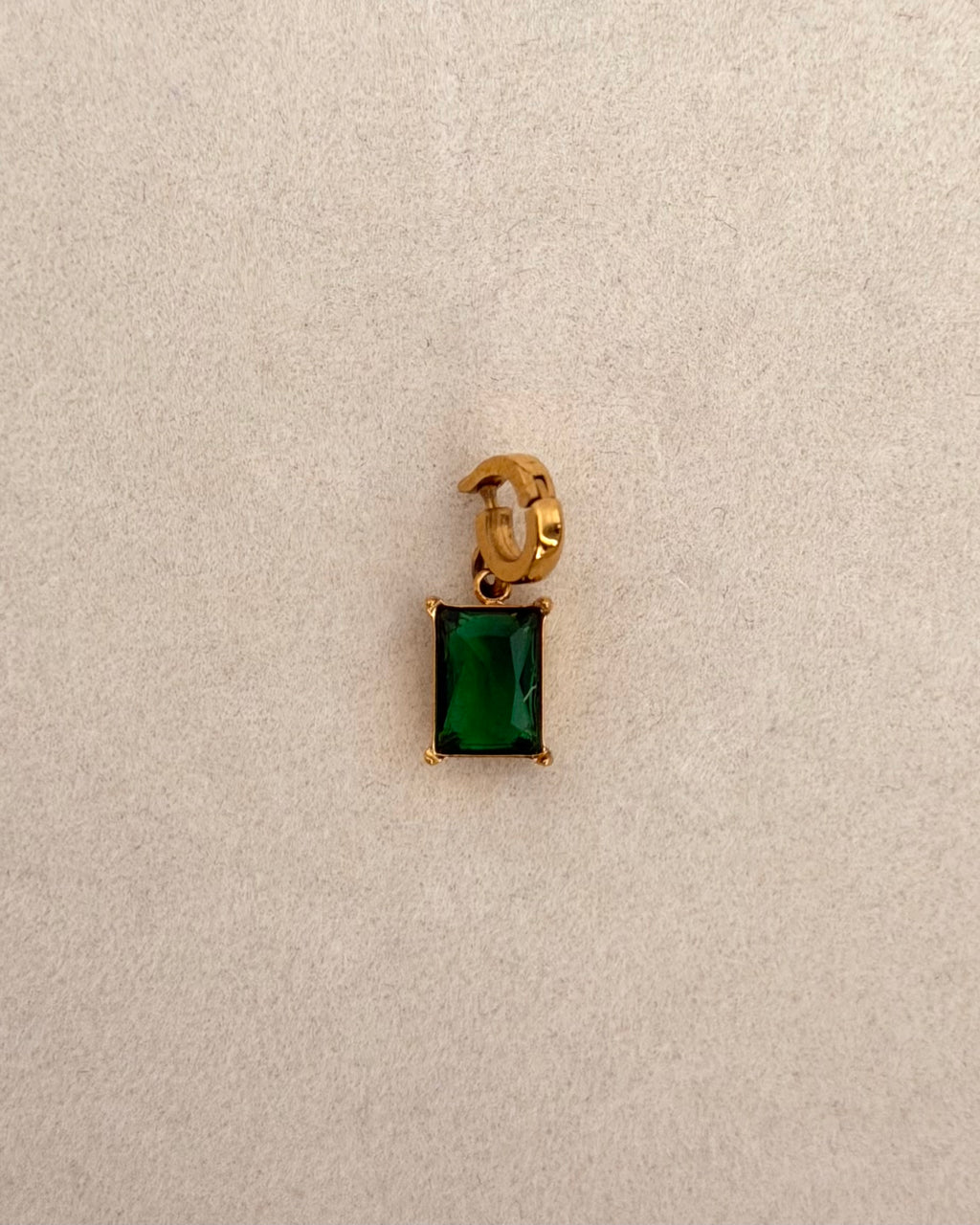 Baguette CZ Charm - Green