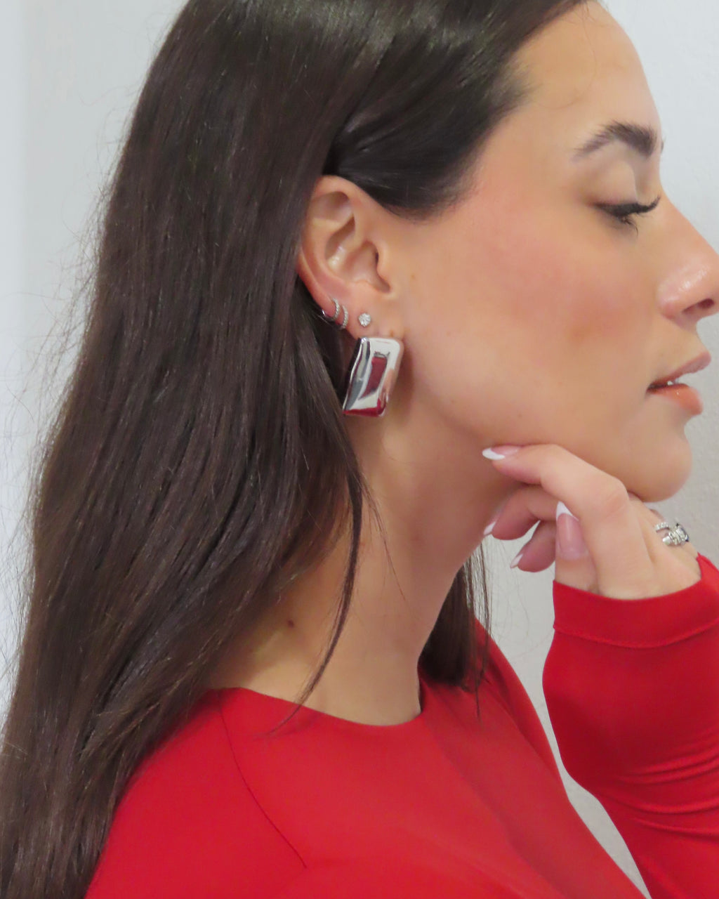 Slab Earrings - Silver