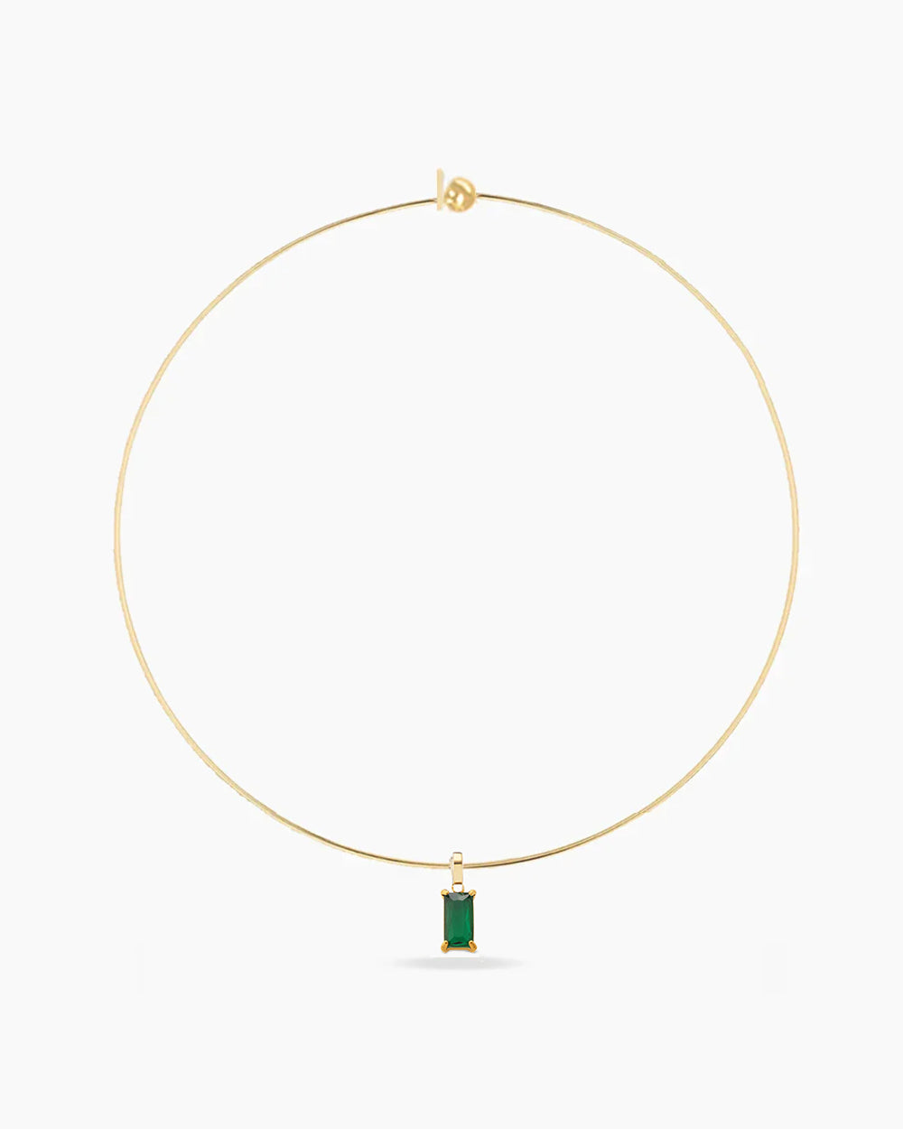 Carlyle Necklace - Green Baguette CZ