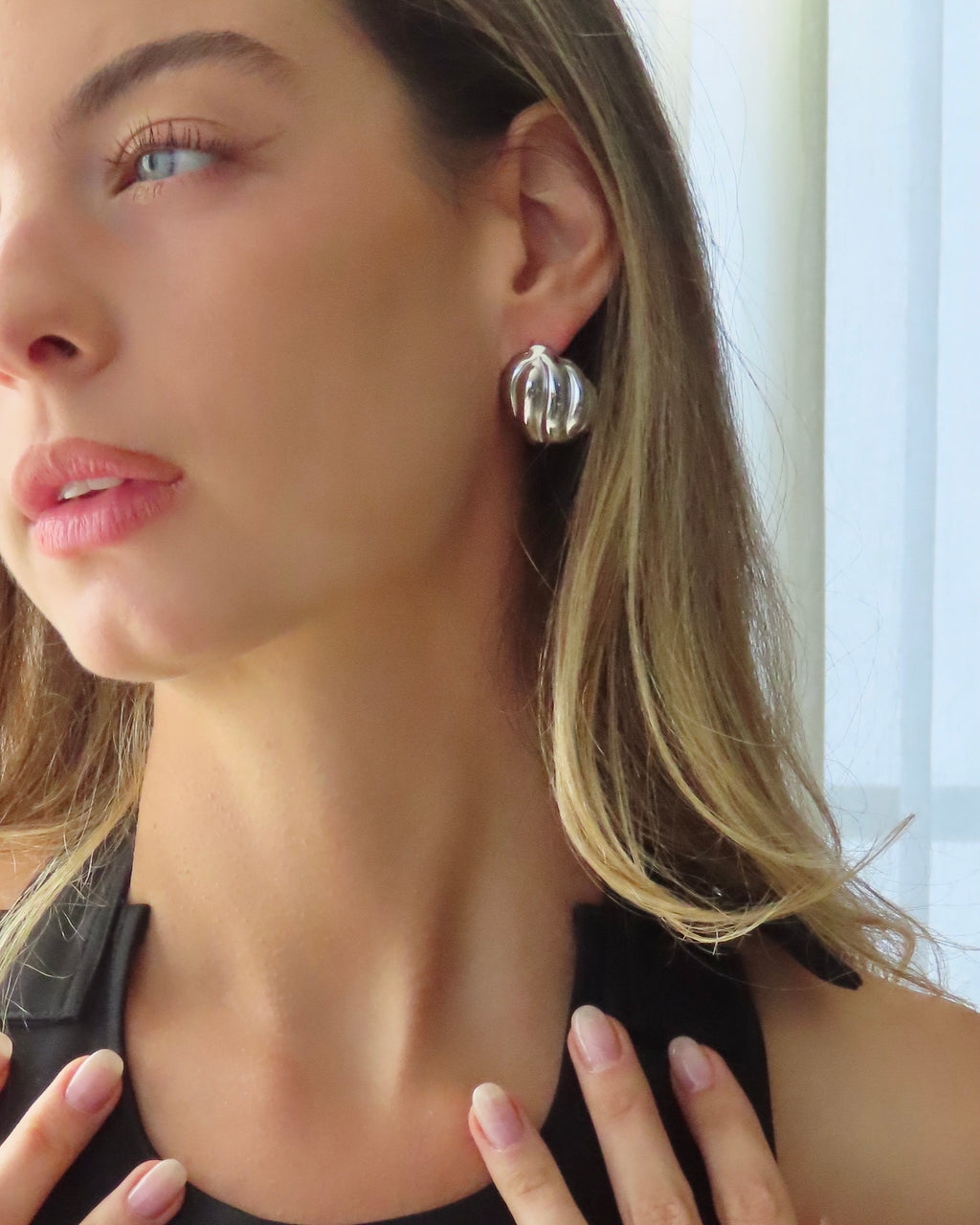 Row Earrings - Silver