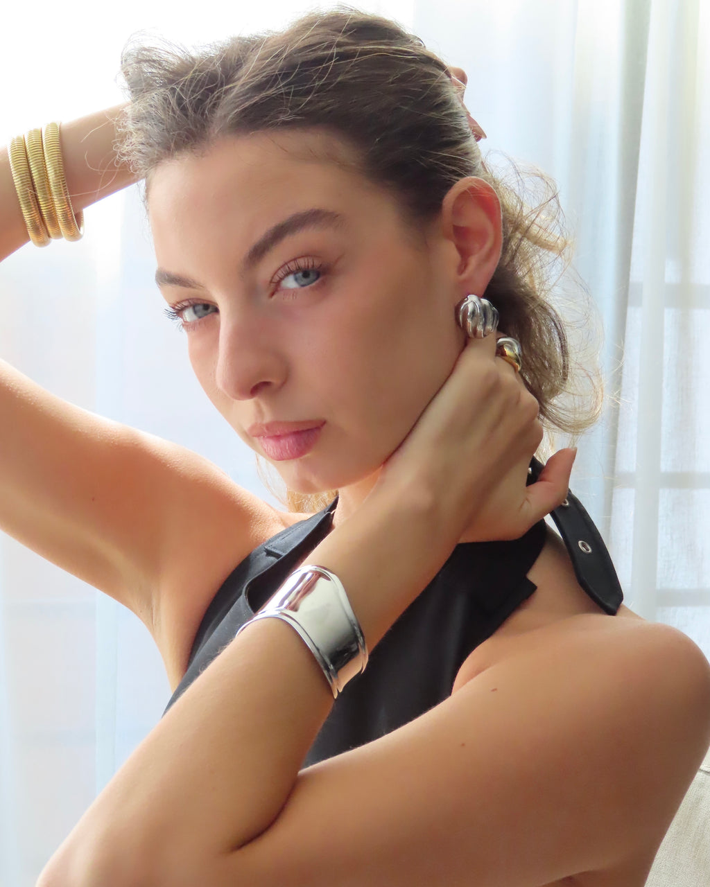 Row Earrings - Silver