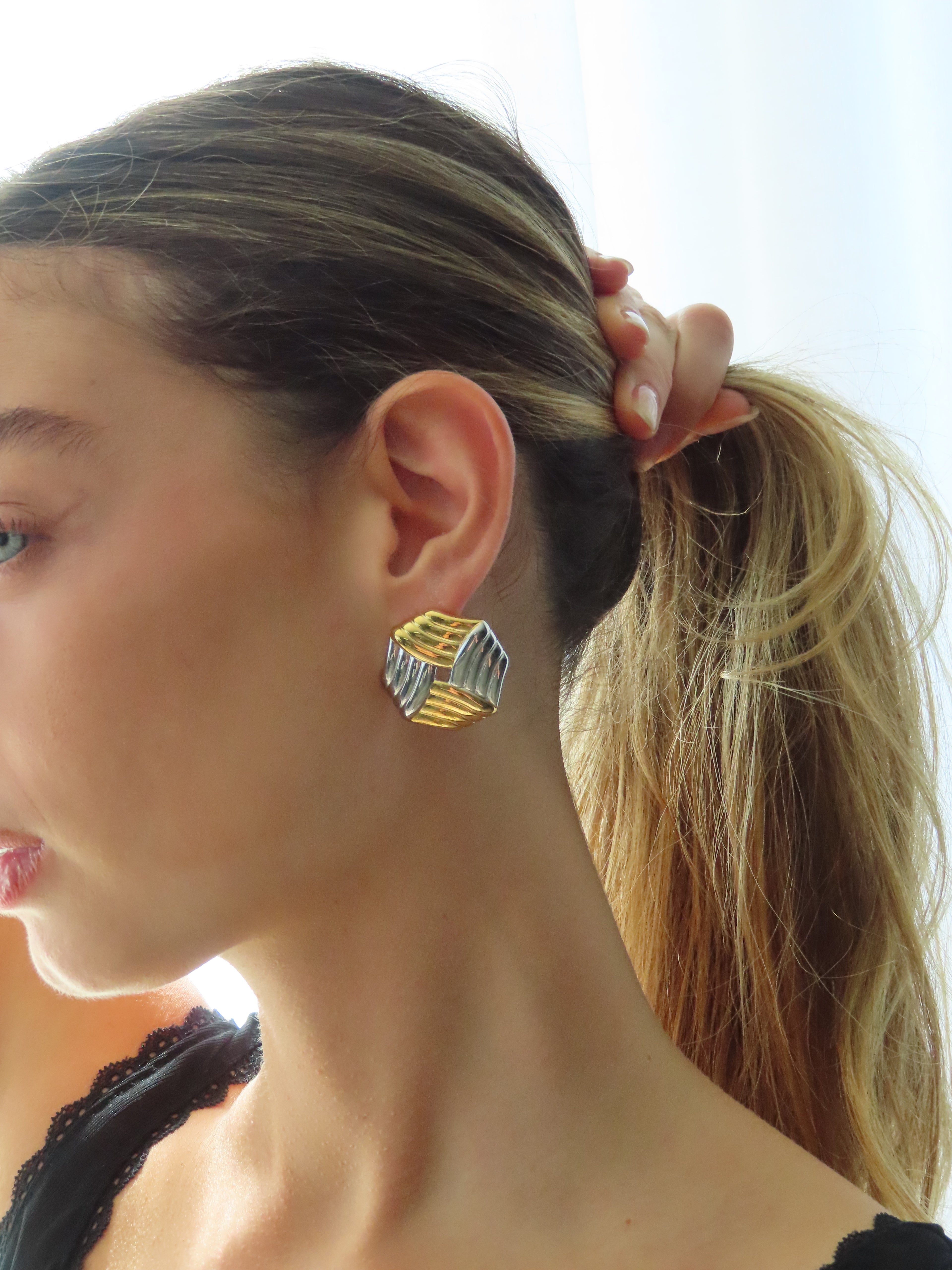 Hosk Earrings - Two Tone