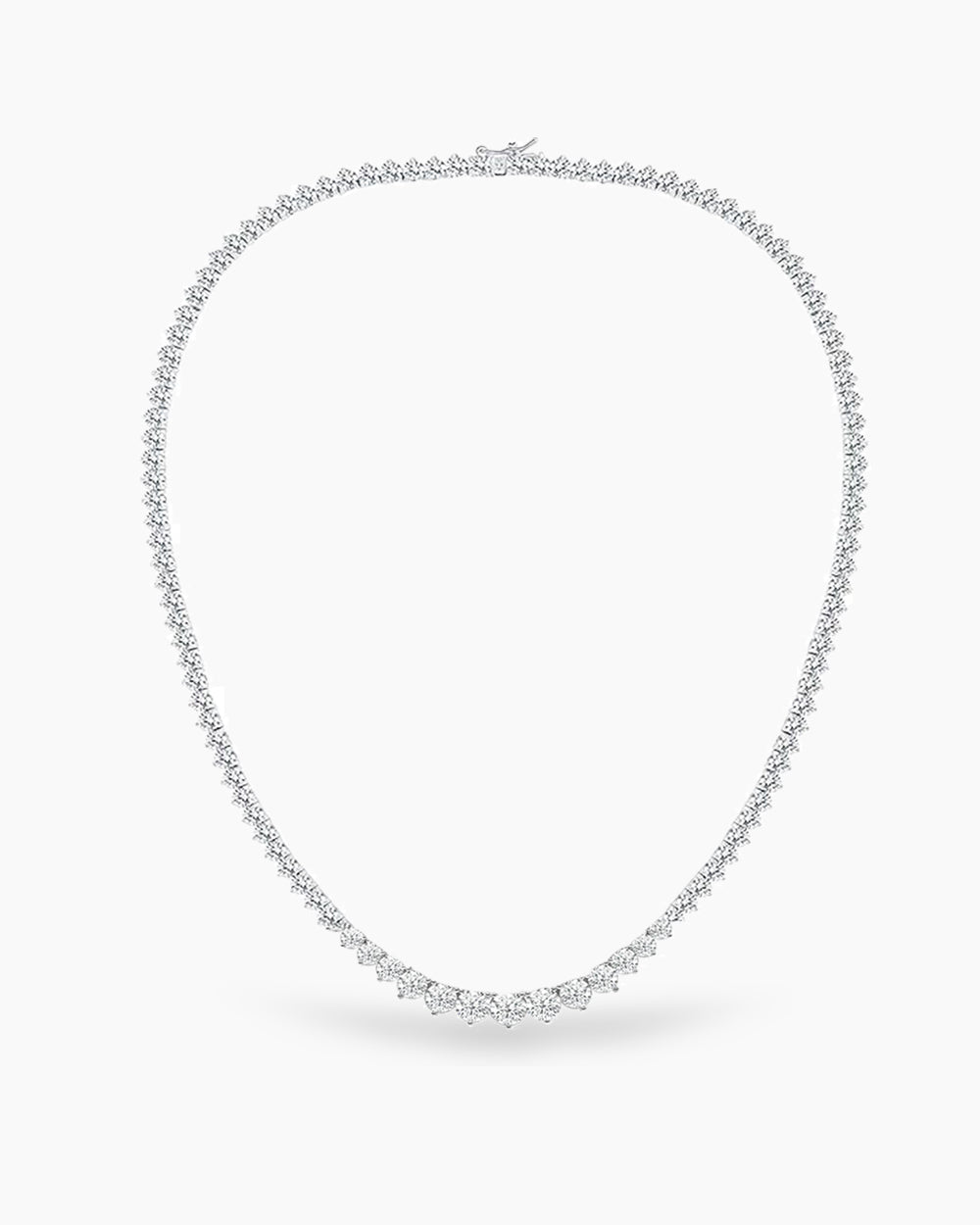 Riviera Three-Prong Tennis Necklace - Silver