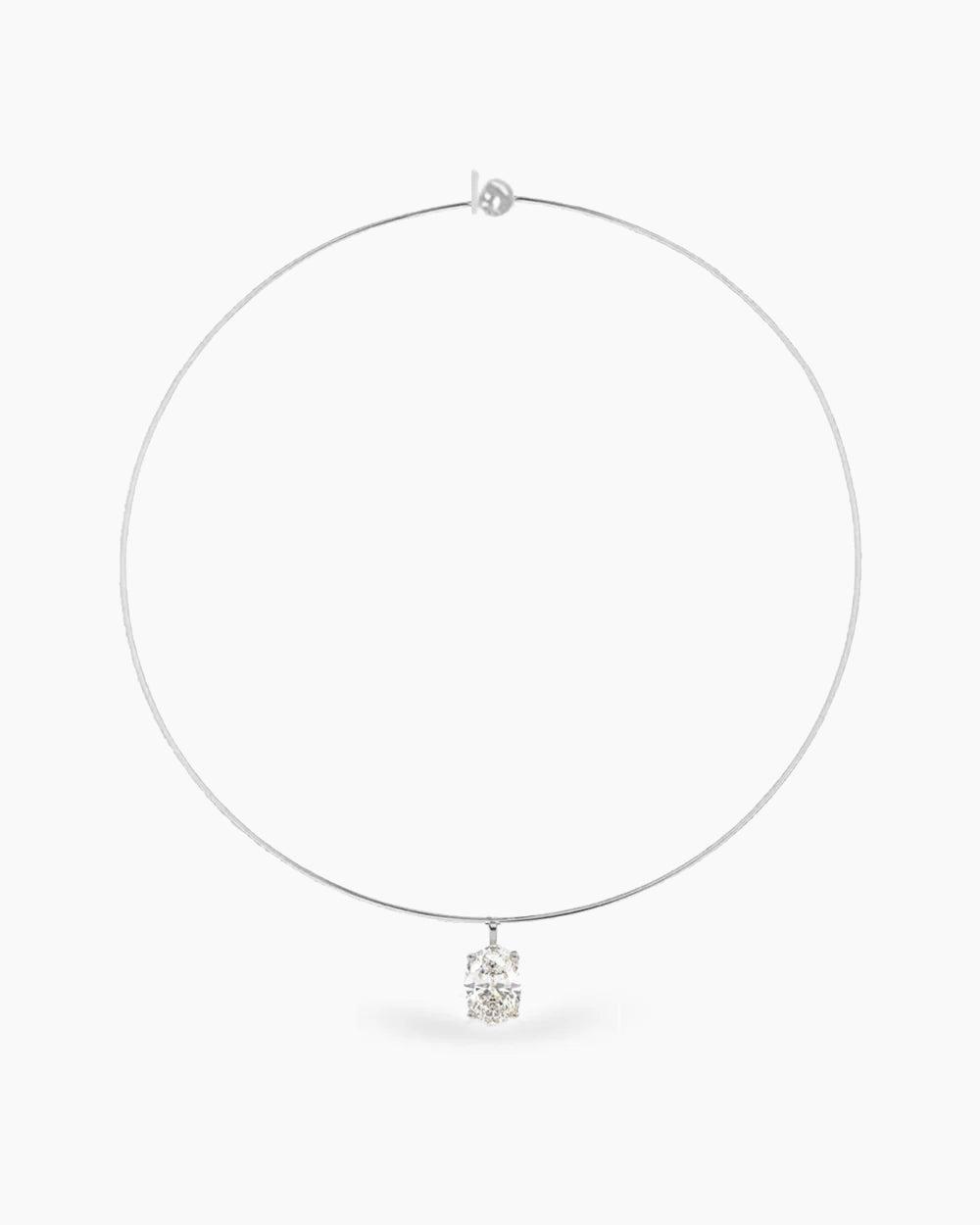 Carlyle Necklace - Oval CZ Silver