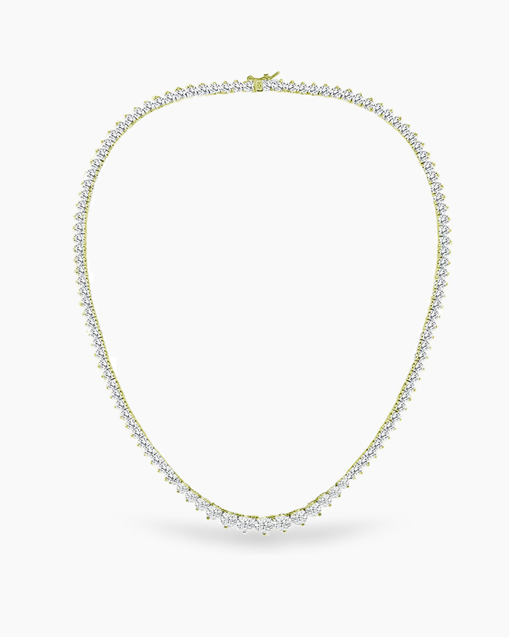Riviera Three-Prong Tennis Necklace - Gold