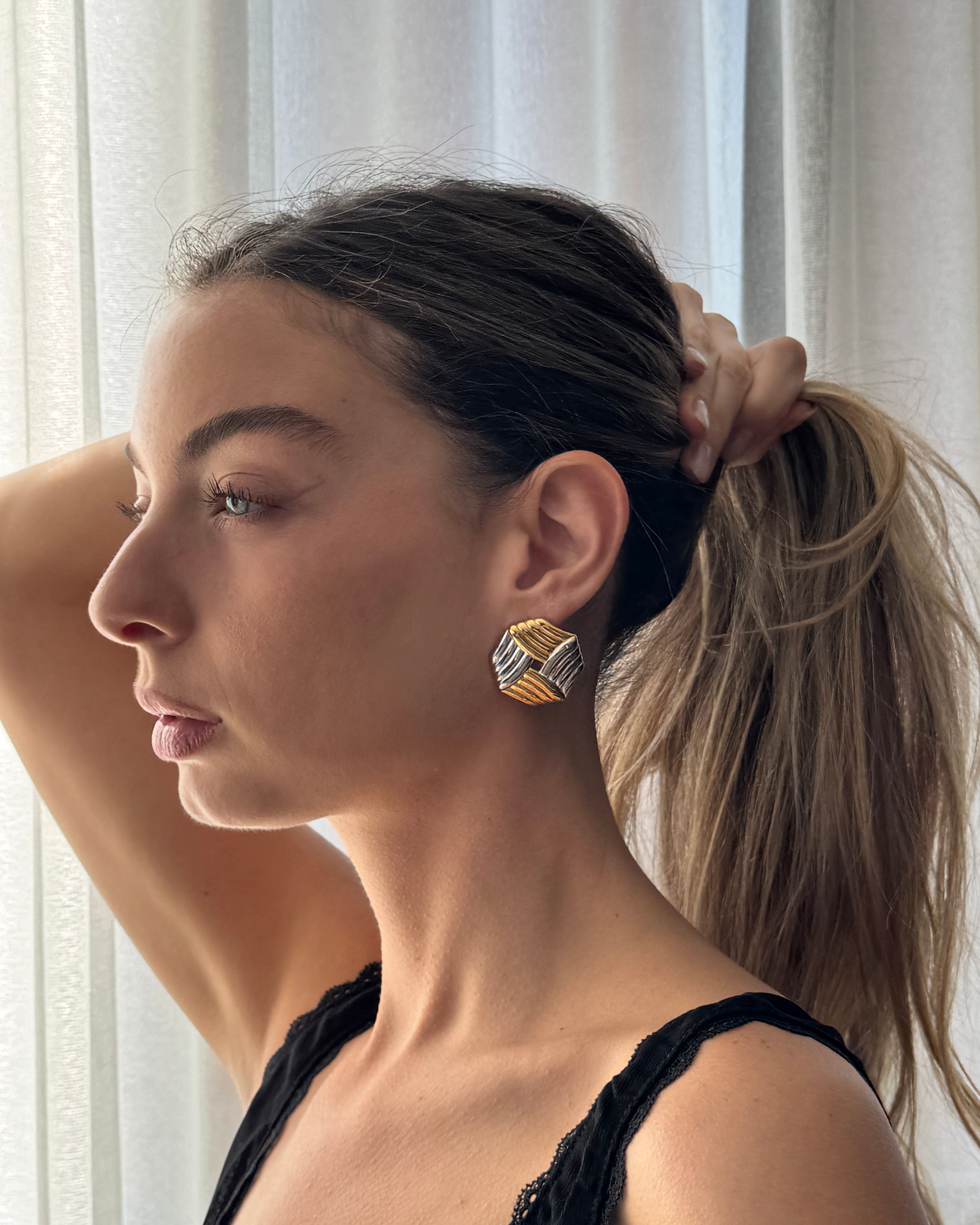 Hosk Earrings - Two Tone