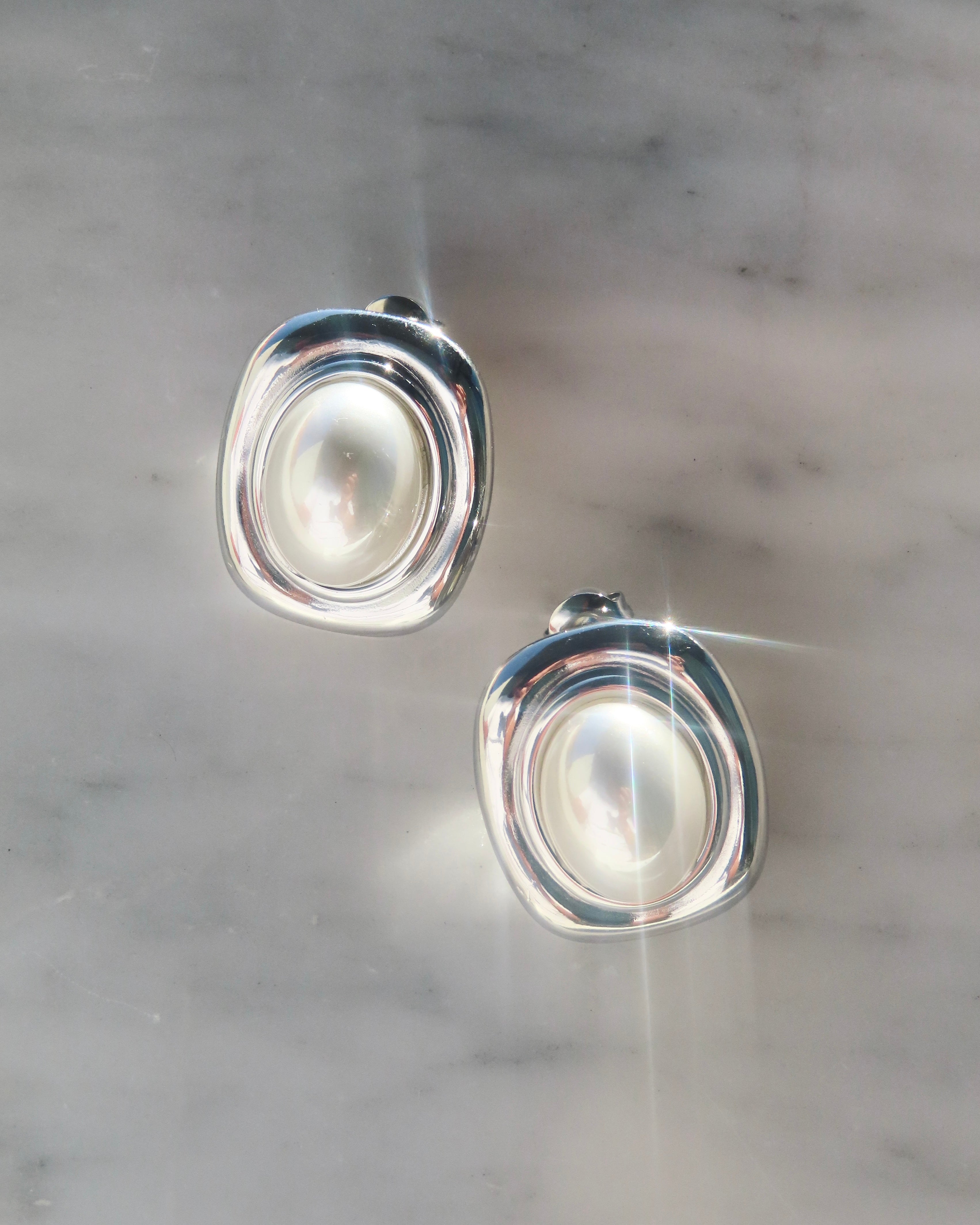 Noor Pearl Earrings - Silver