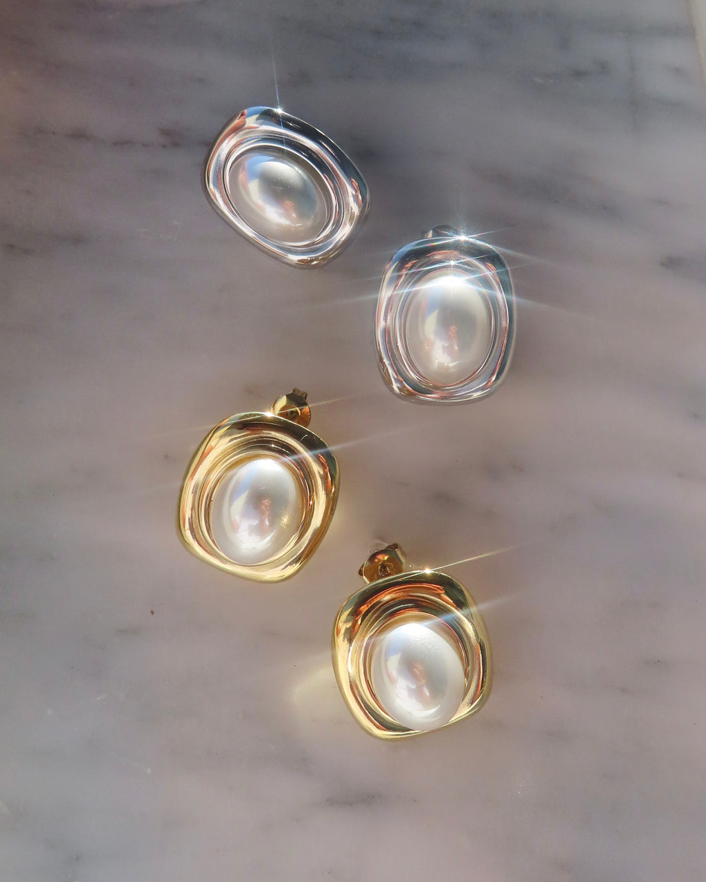 Noor Pearl Earrings - Gold