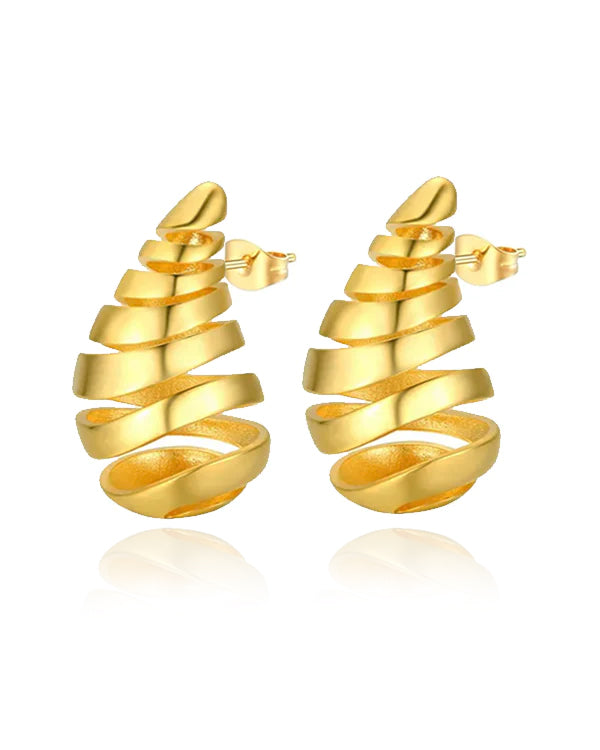 Tabbi Spiral Earrings - Gold