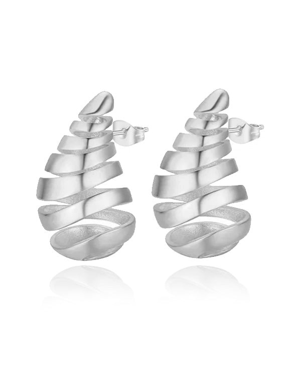 Tabbi Spiral Earrings - Silver
