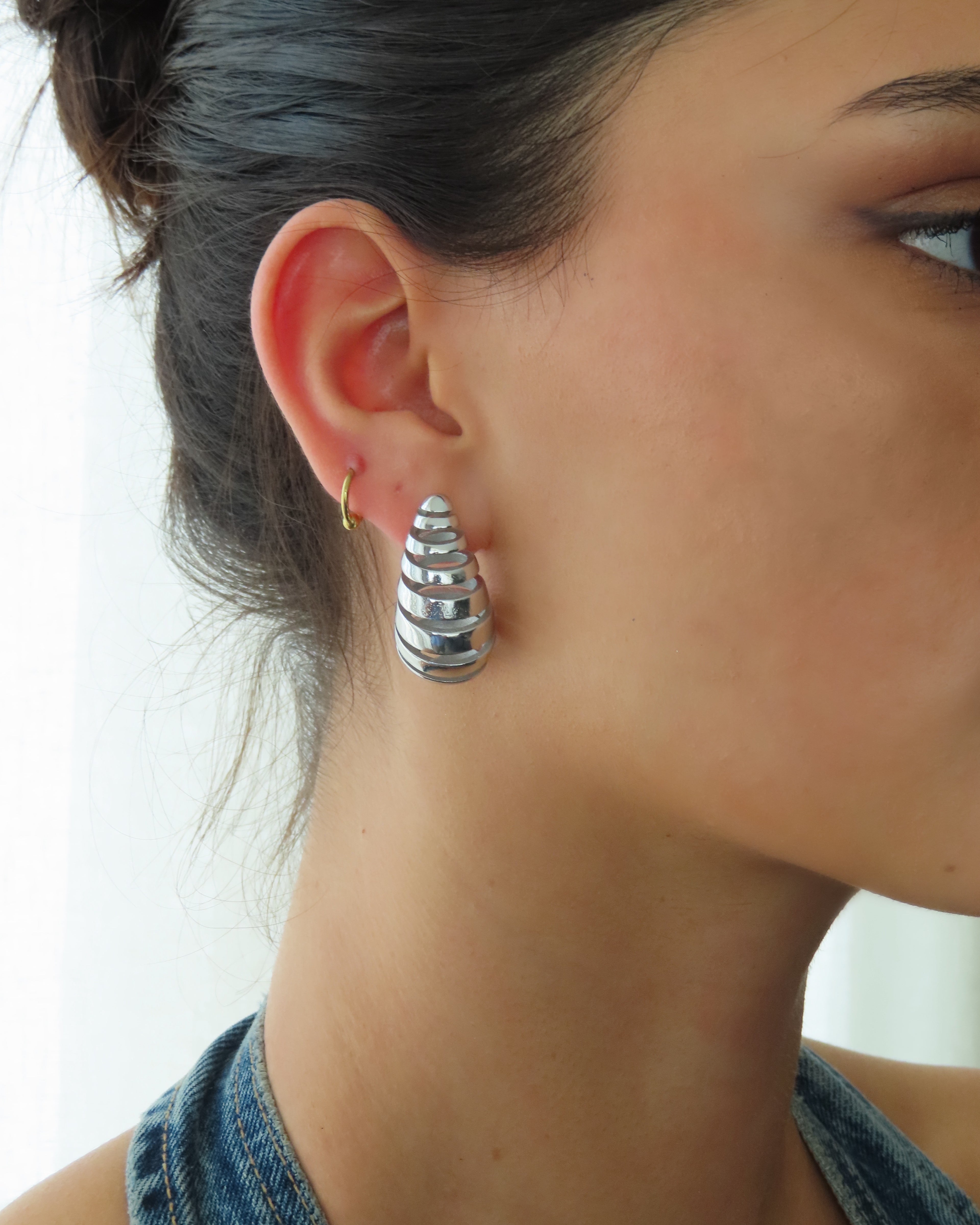 Tabbi Spiral Earrings - Silver