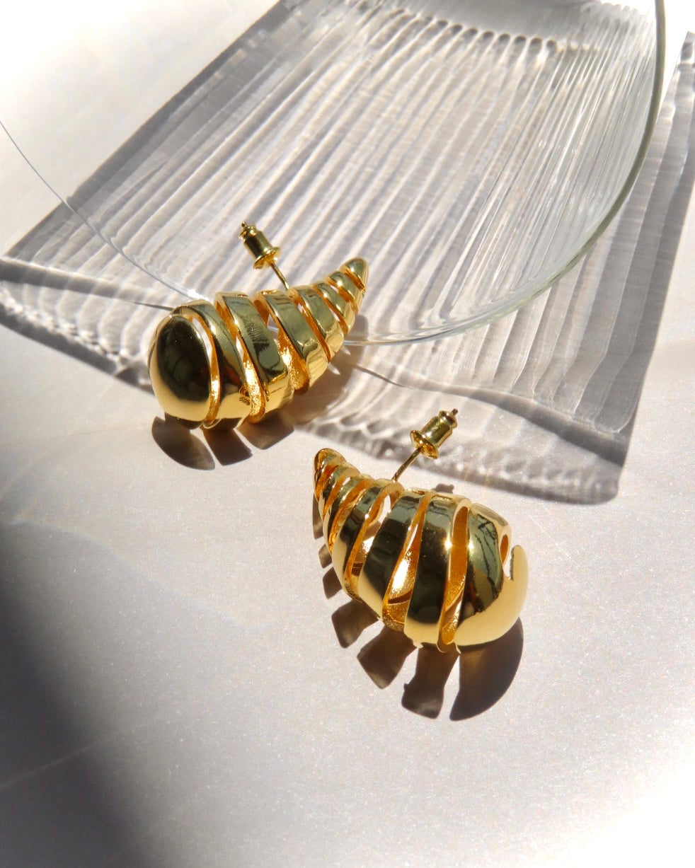 Tabbi Spiral Earrings - Gold