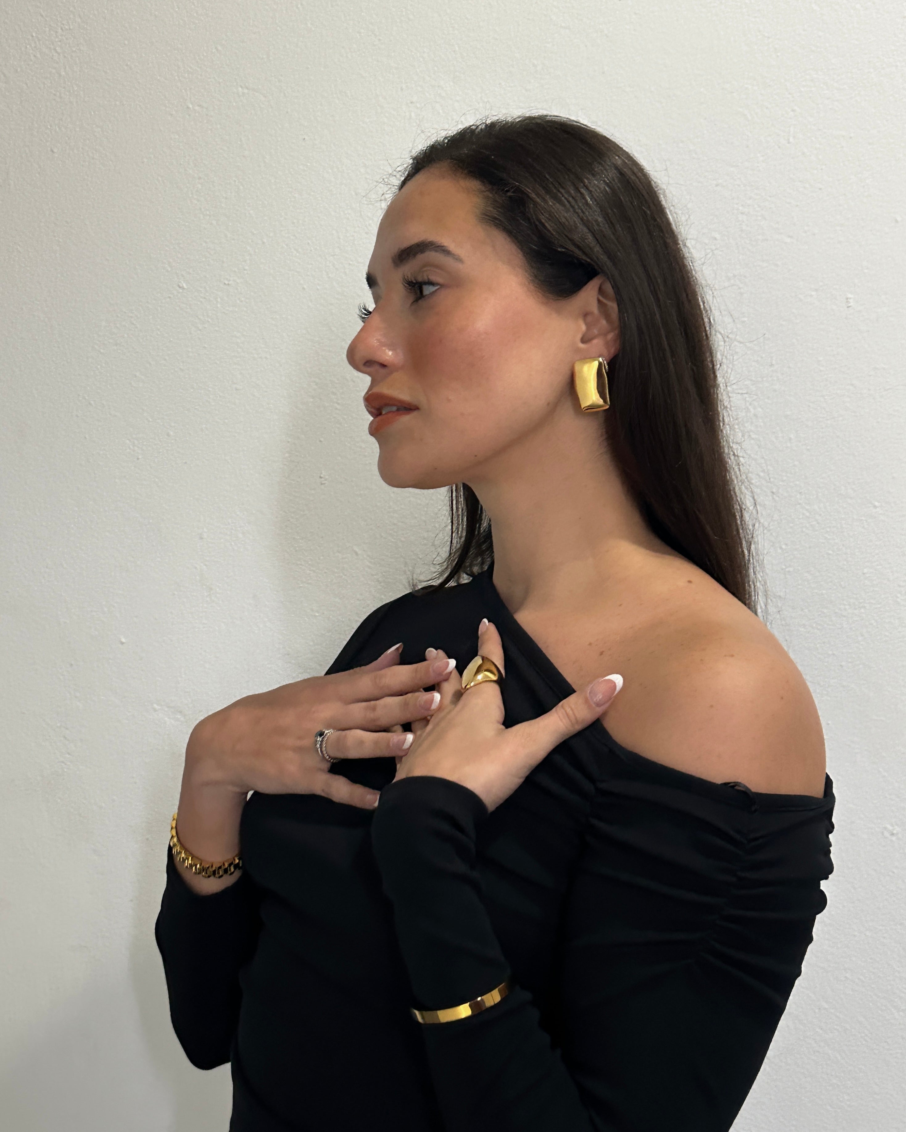 Slab Earrings - Gold