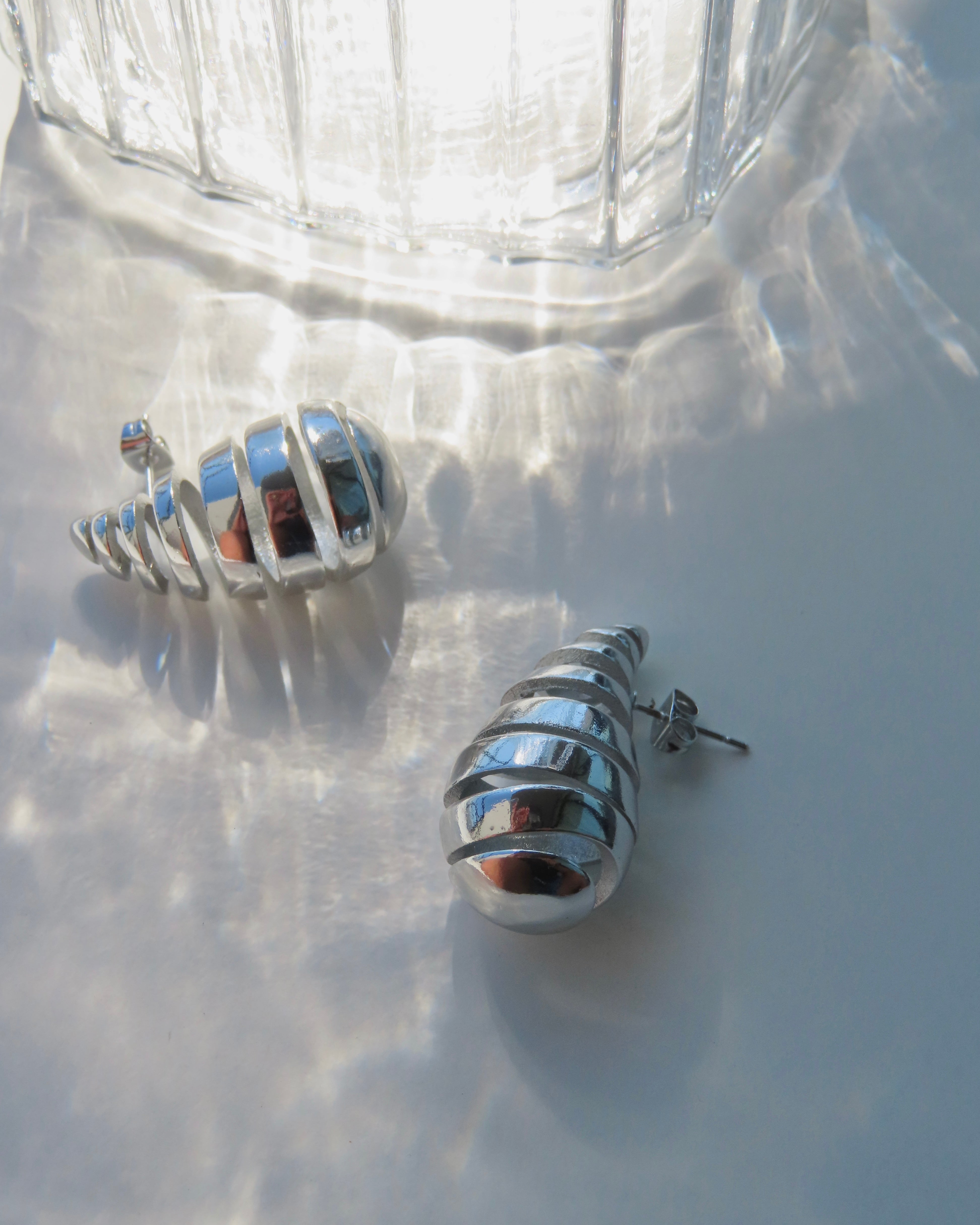 Tabbi Spiral Earrings - Silver