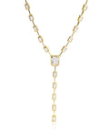 Bezel CZ Lariat Necklace