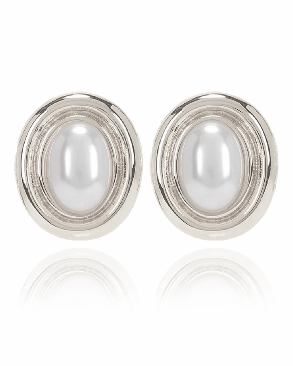 Noor Pearl Earrings - Silver