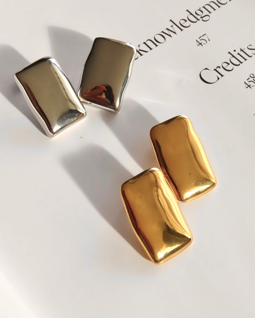 Slab Earrings - Gold