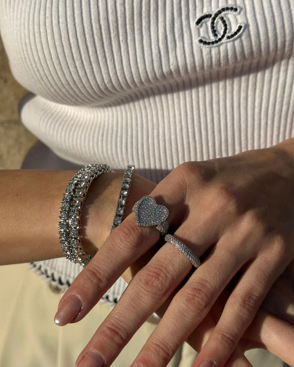 Baby Pavé Ring - Silver