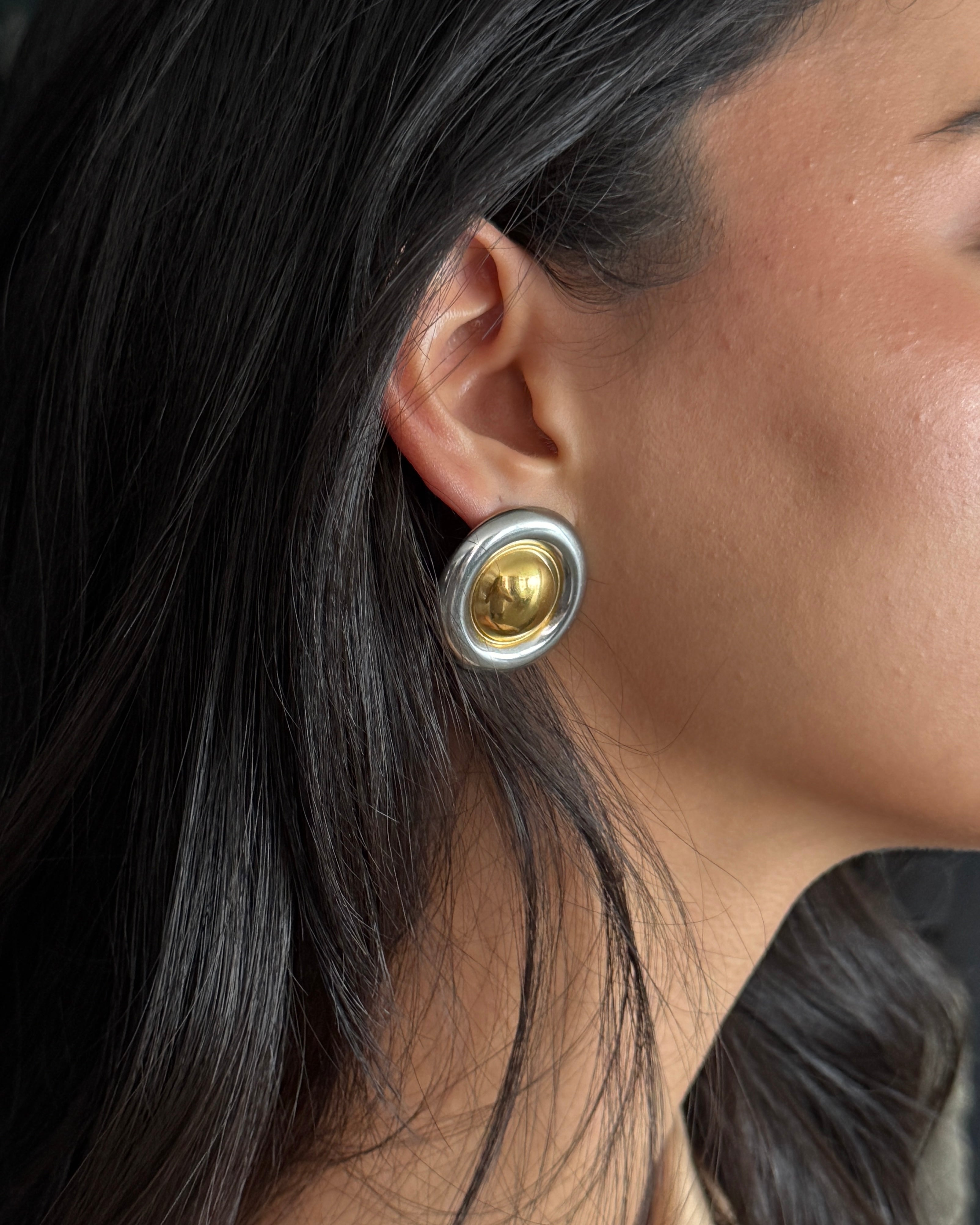 Donut Earrings - Two Tone
