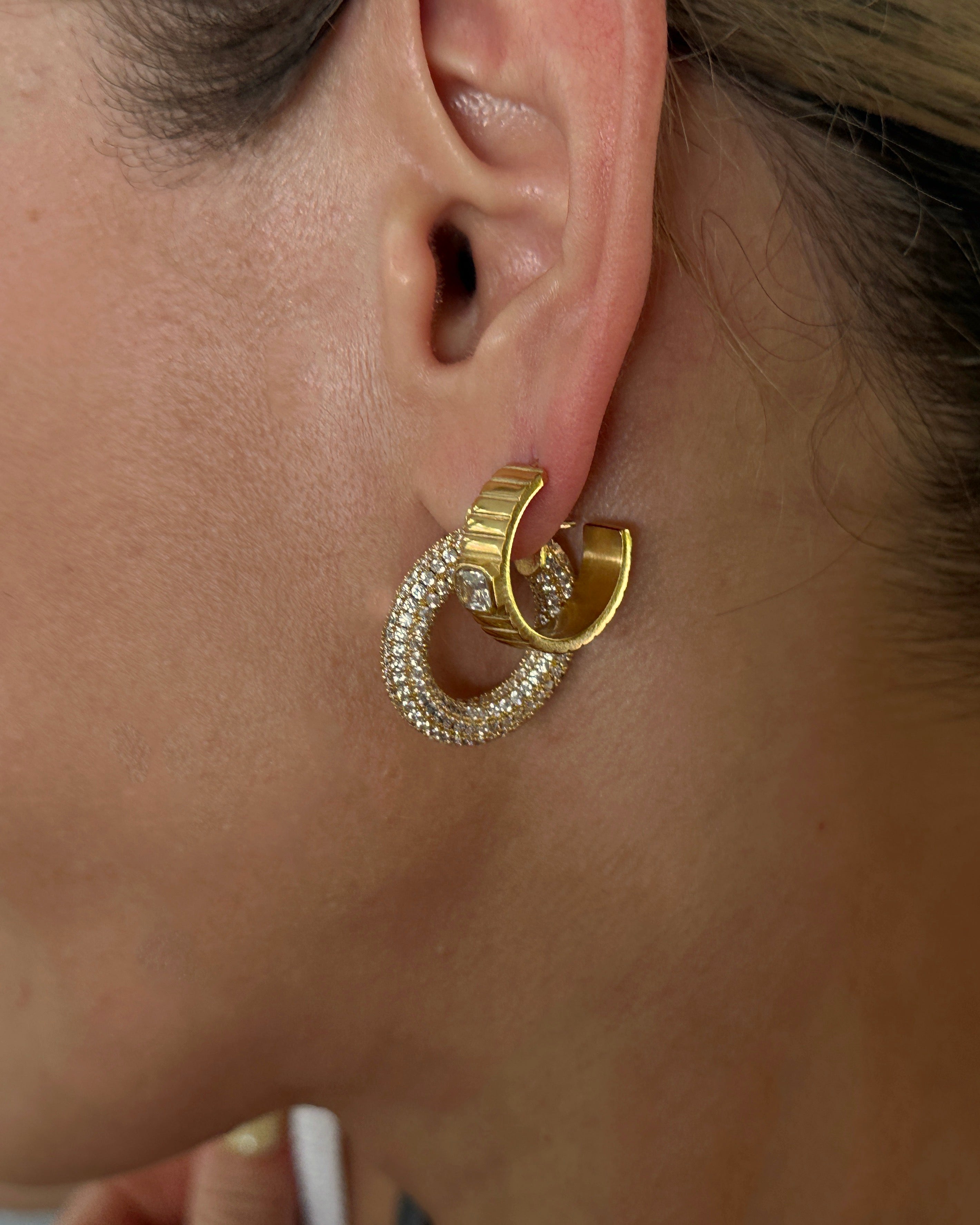 Lux Pavé Hoops - Gold