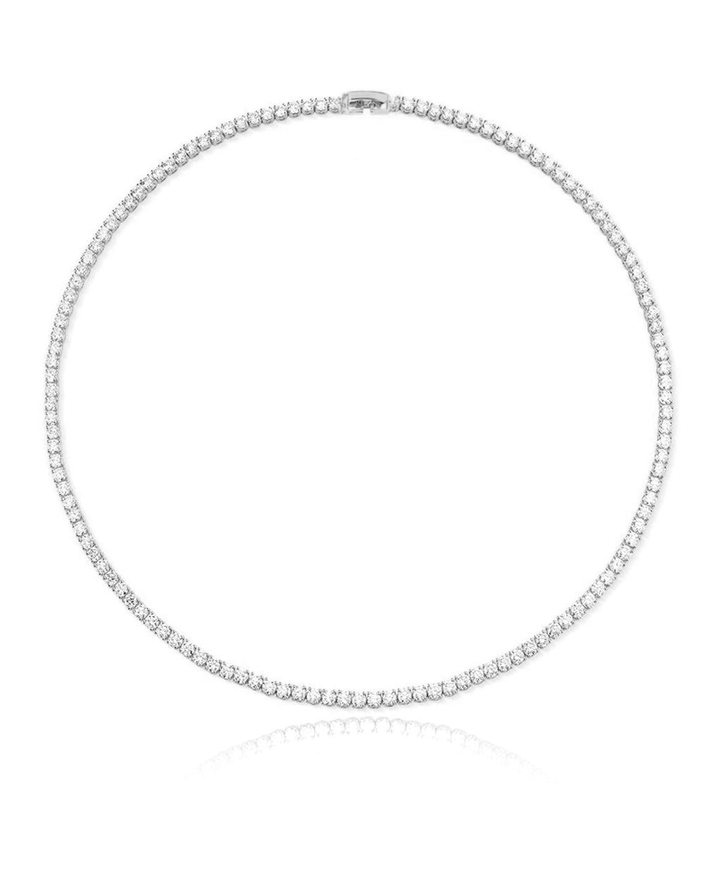 BABY TENNIS CZ NECKLACE - 3 mm Silver - ACID ROSE JEWELRY