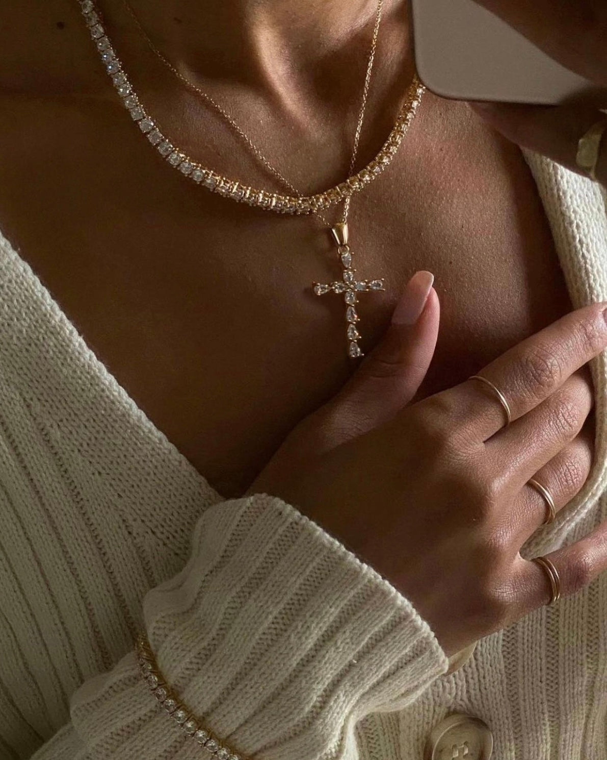 Ava Cross Necklace ACID ROSE JEWELRY