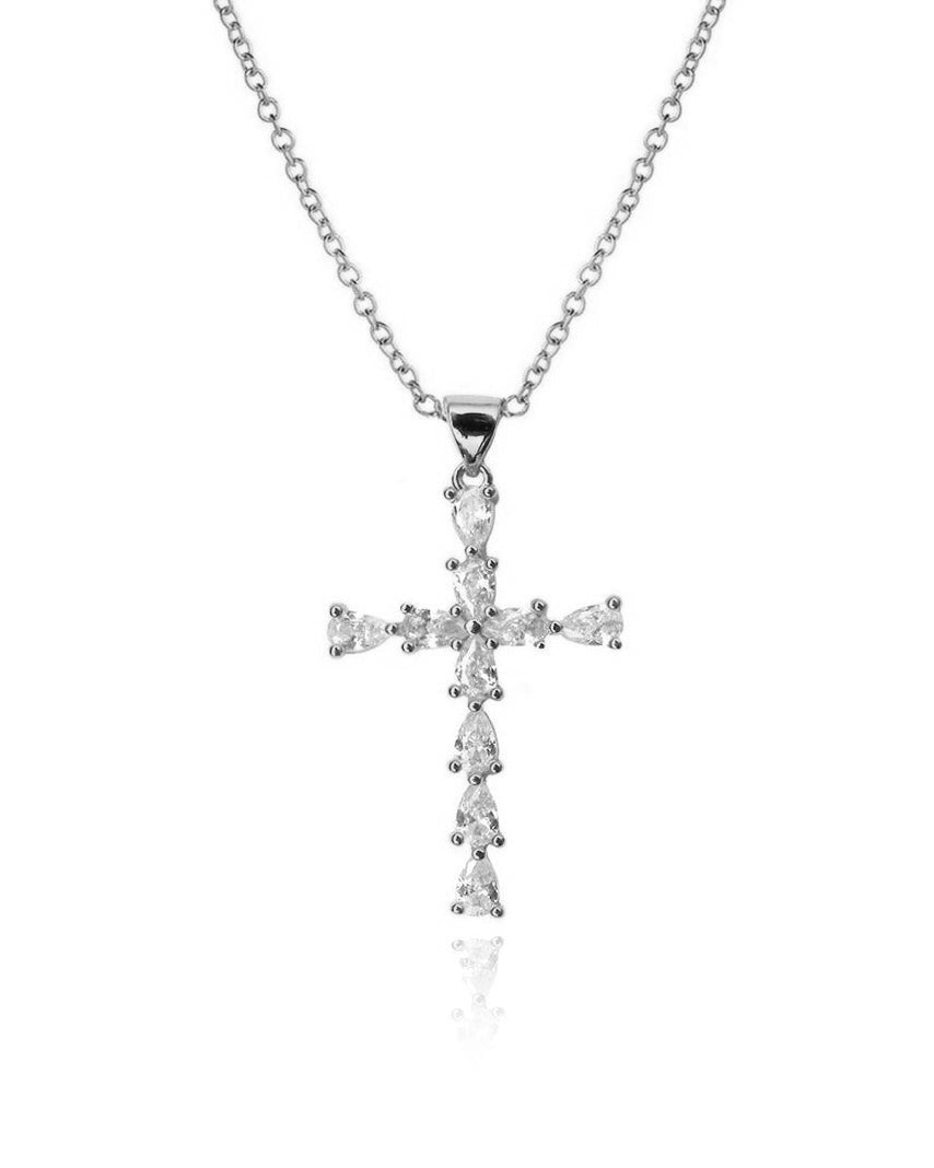 Ava Cross Necklace - Silver
